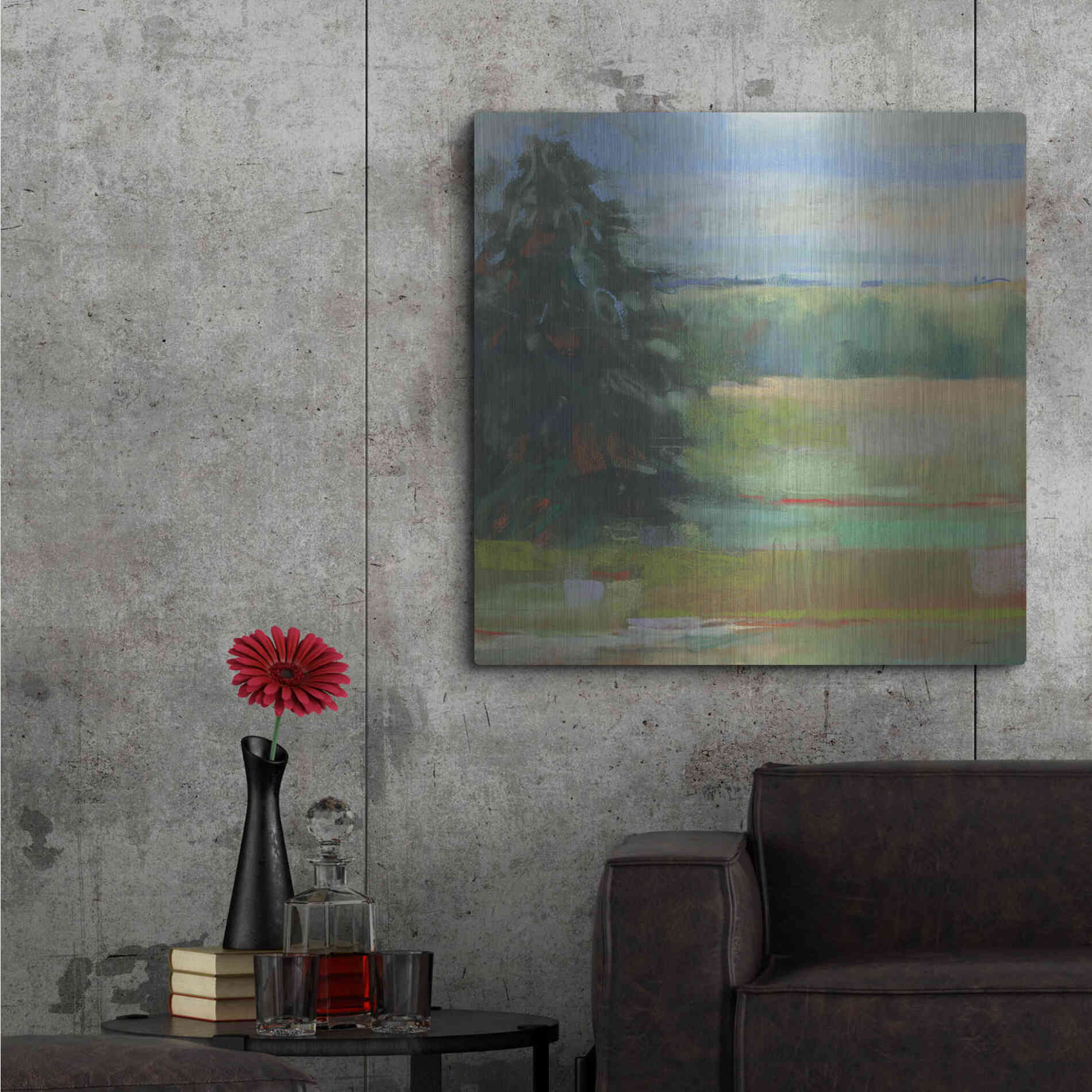 Luxe Metal Art 'Abstract Field I' by Carol Rowan, Metal Wall Art,36x36