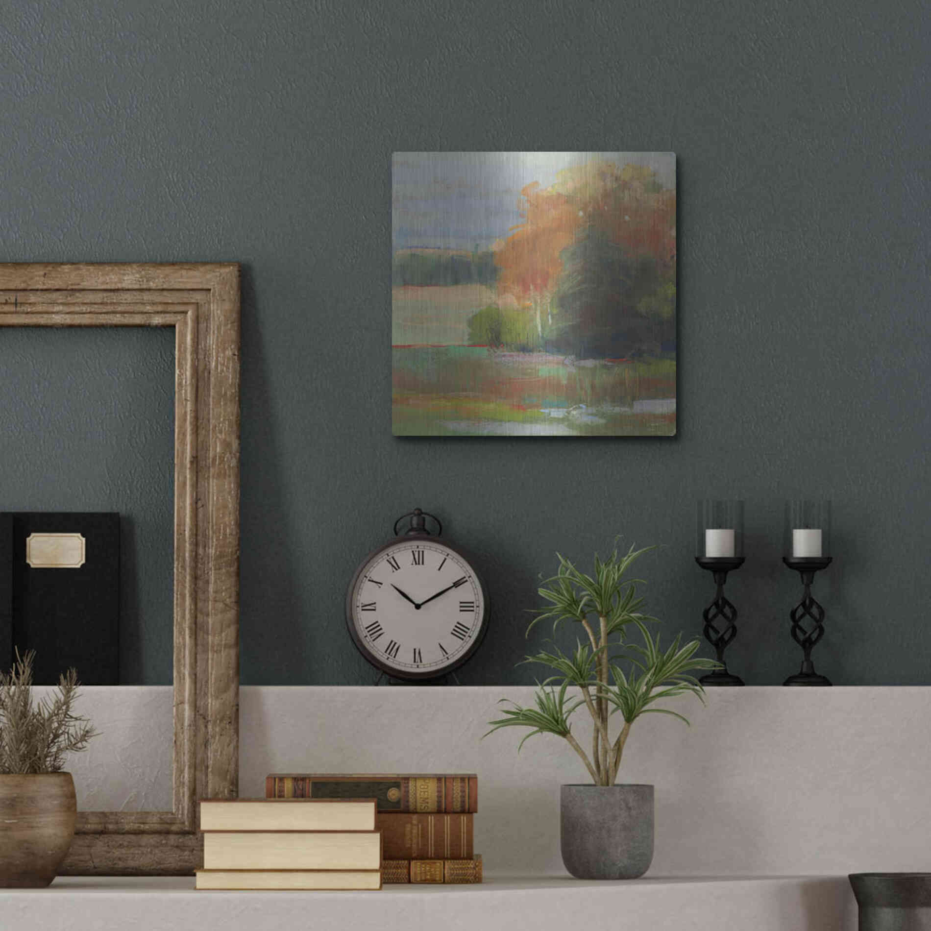 Luxe Metal Art 'Abstract Field II' by Carol Rowan, Metal Wall Art,12x12