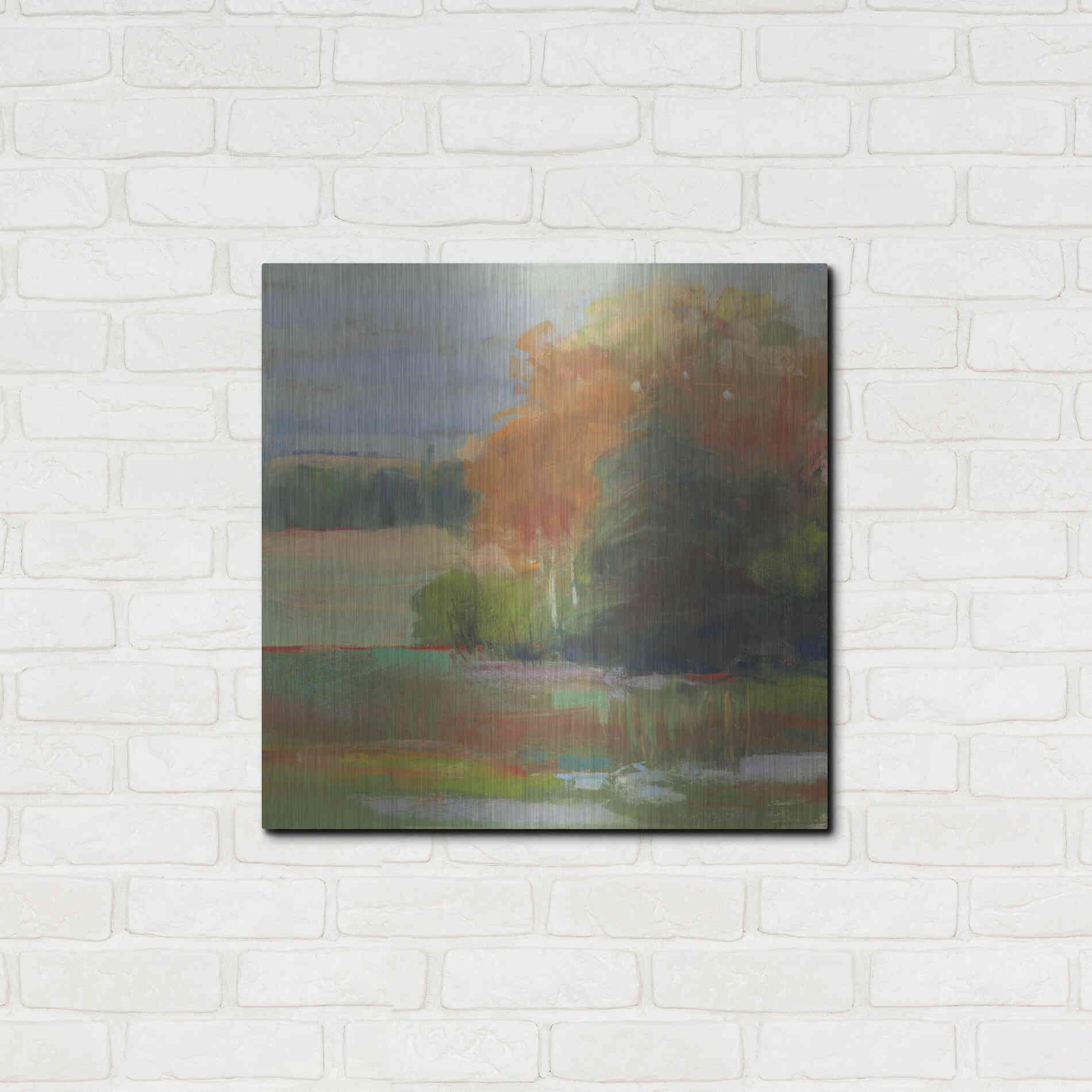 Luxe Metal Art 'Abstract Field II' by Carol Rowan, Metal Wall Art,24x24