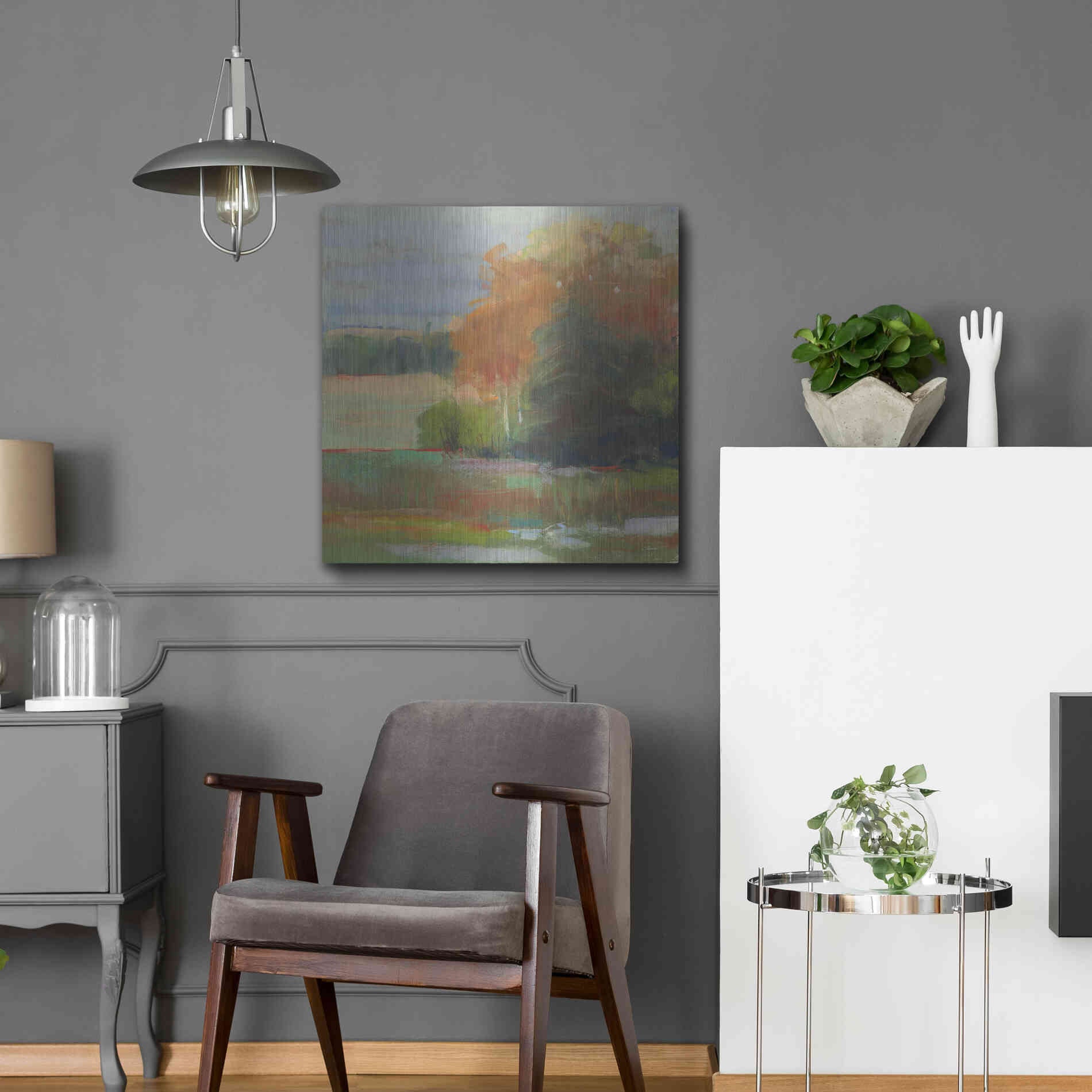 Luxe Metal Art 'Abstract Field II' by Carol Rowan, Metal Wall Art,24x24