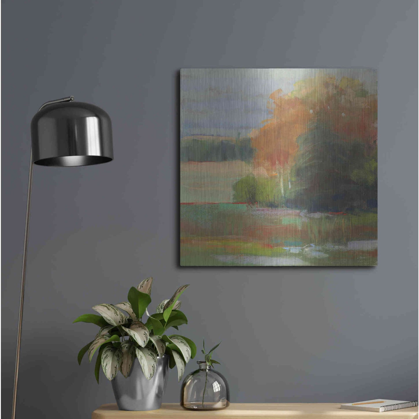 Luxe Metal Art 'Abstract Field II' by Carol Rowan, Metal Wall Art,24x24