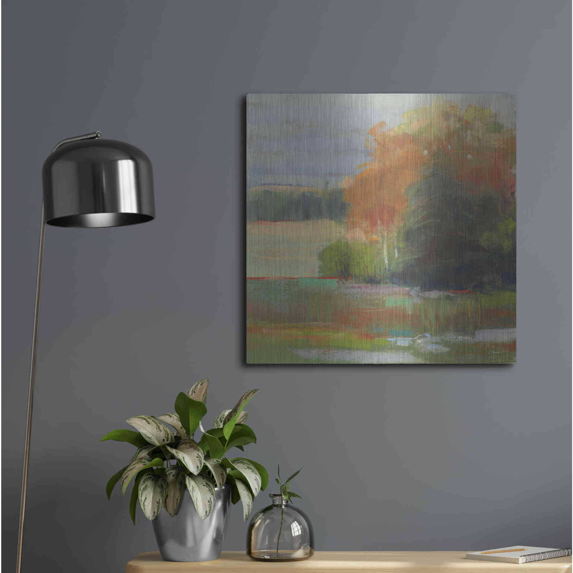 Luxe Metal Art 'Abstract Field II' by Carol Rowan, Metal Wall Art,24x24