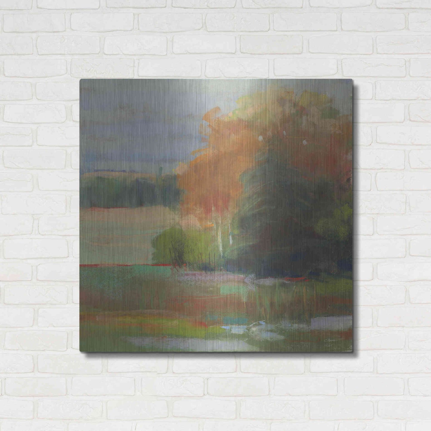 Luxe Metal Art 'Abstract Field II' by Carol Rowan, Metal Wall Art,36x36