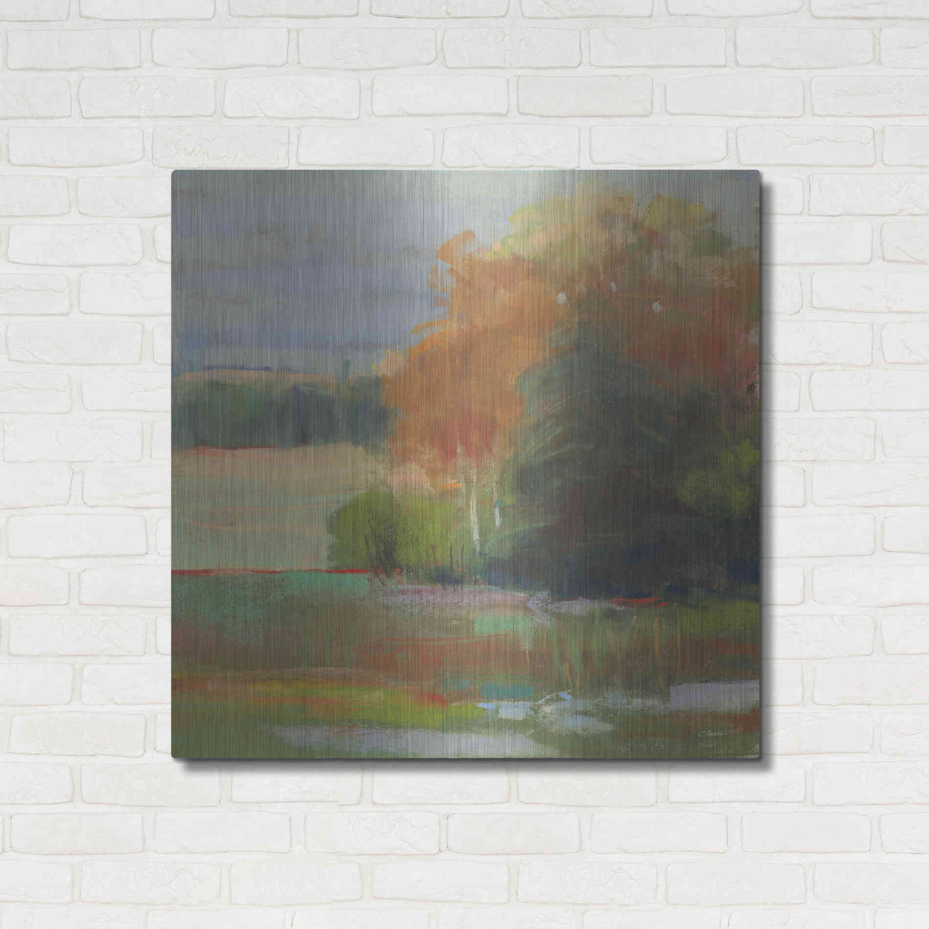 Luxe Metal Art 'Abstract Field II' by Carol Rowan, Metal Wall Art,36x36