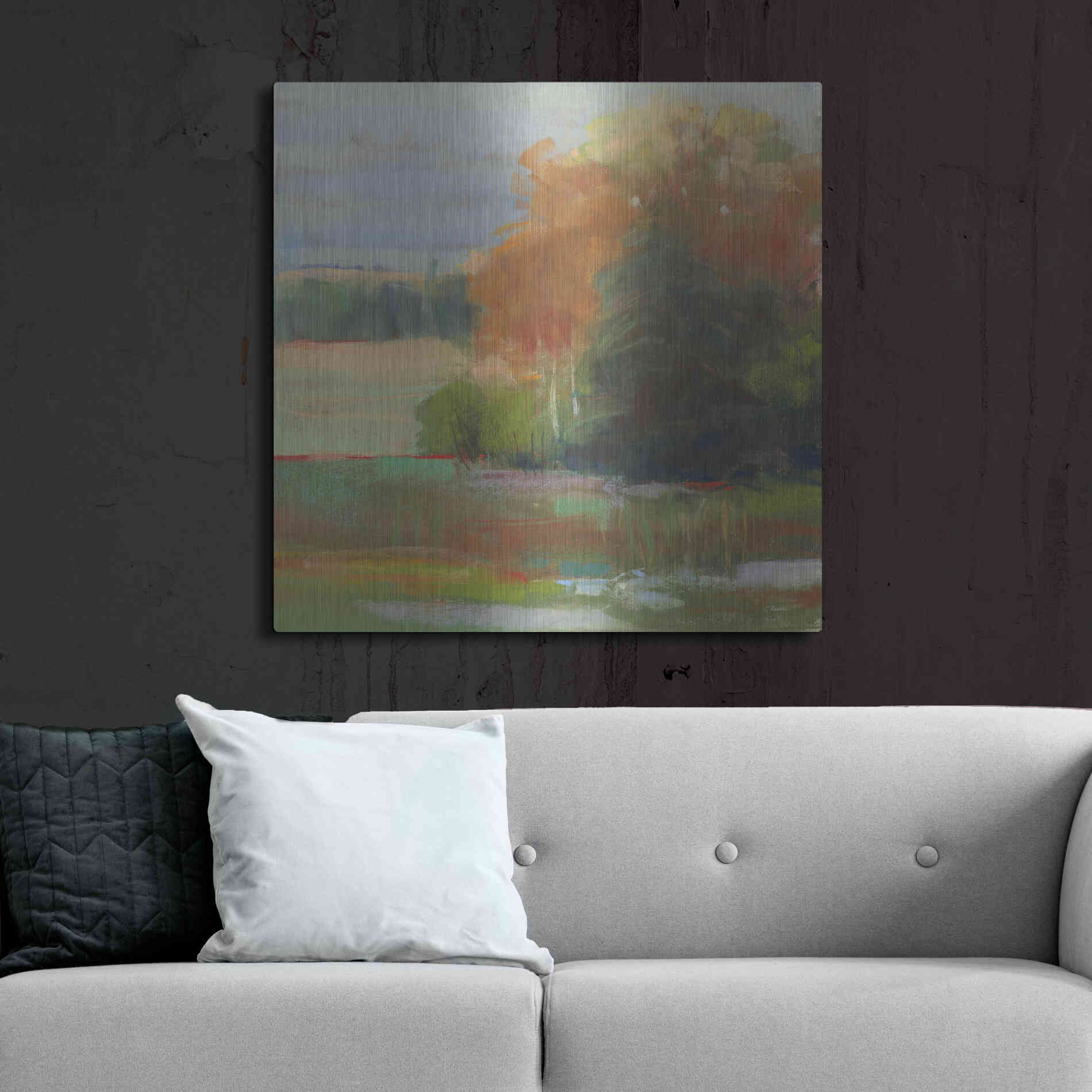 Luxe Metal Art 'Abstract Field II' by Carol Rowan, Metal Wall Art,36x36