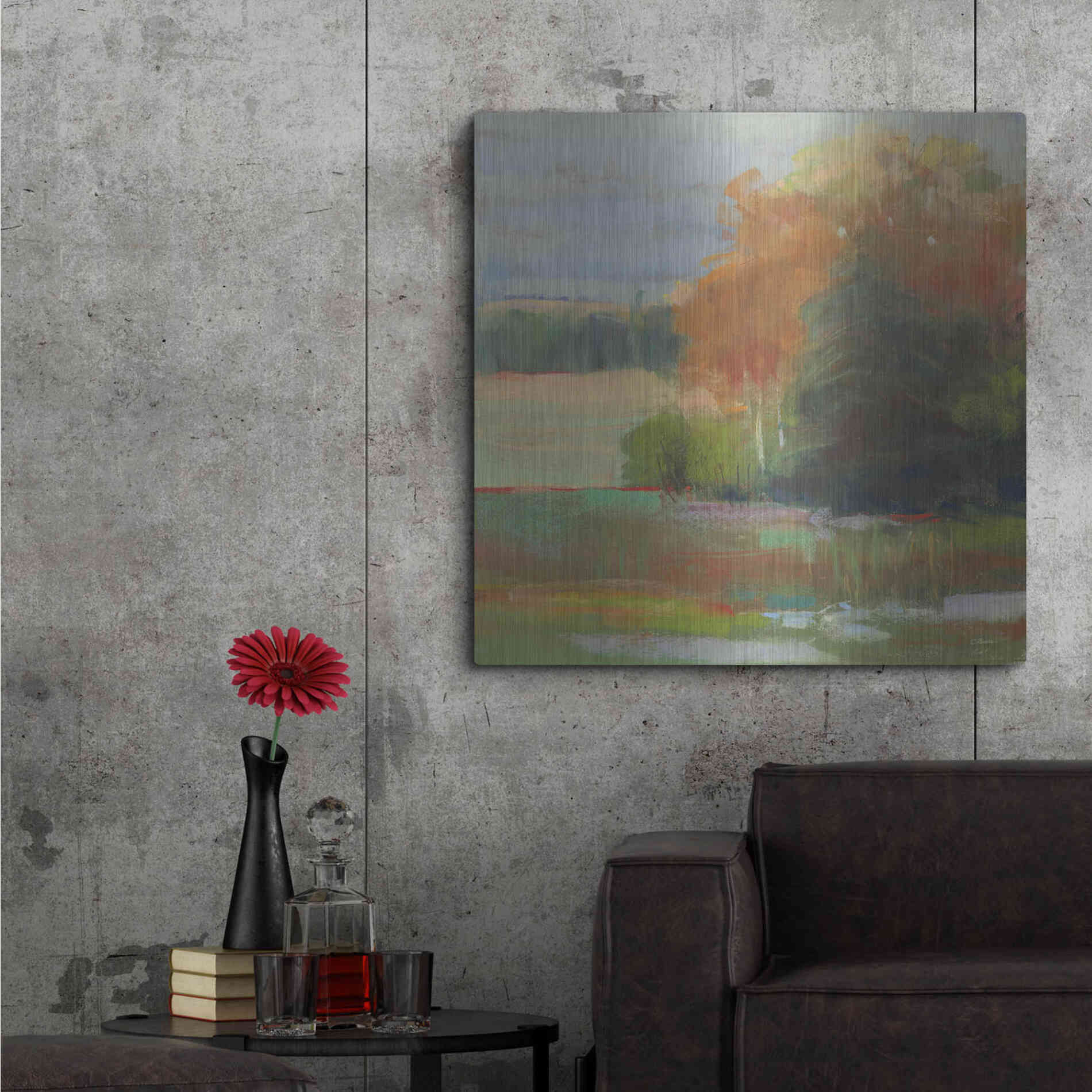 Luxe Metal Art 'Abstract Field II' by Carol Rowan, Metal Wall Art,36x36