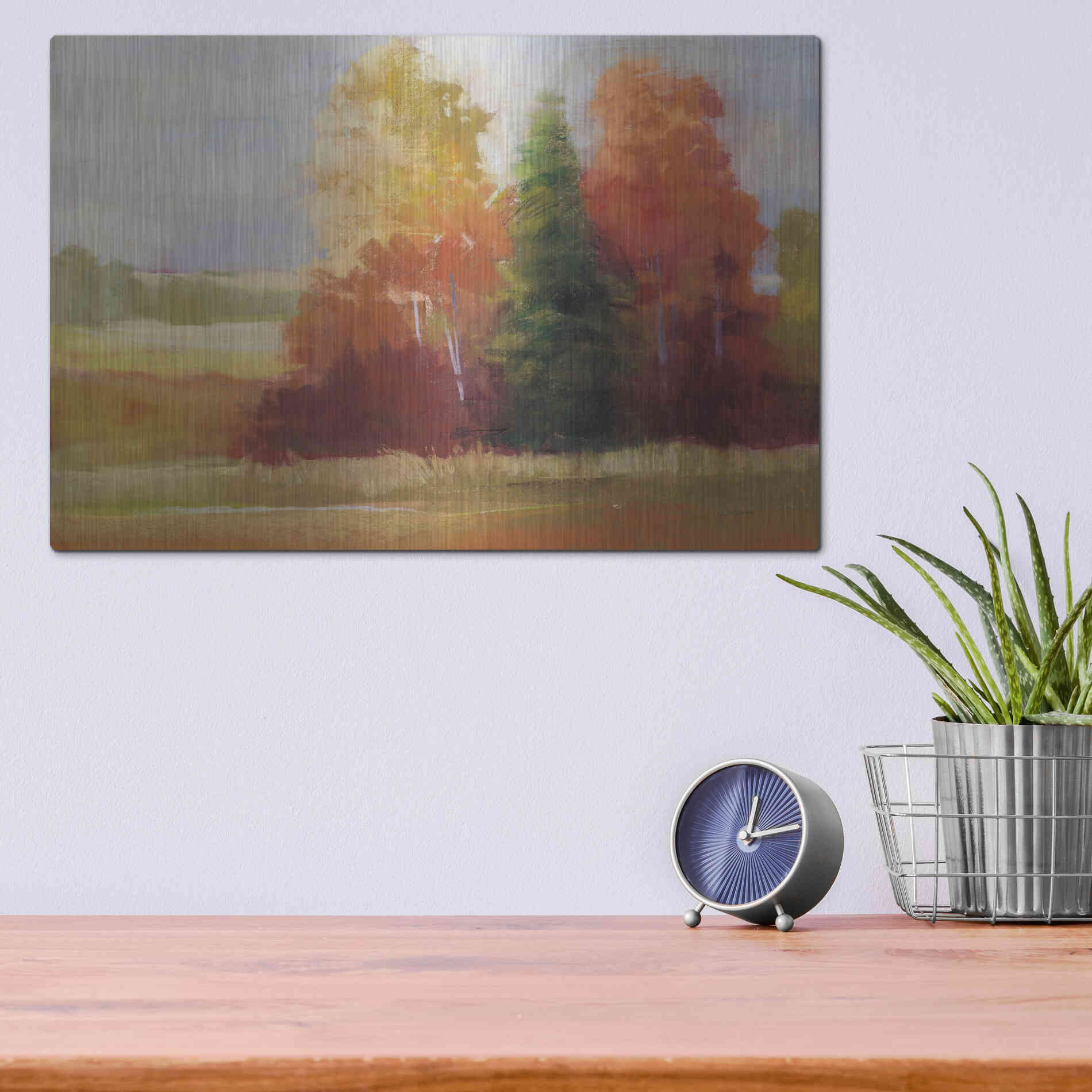 Luxe Metal Art 'Autumn Leaves' by Carol Rowan, Metal Wall Art,16x12