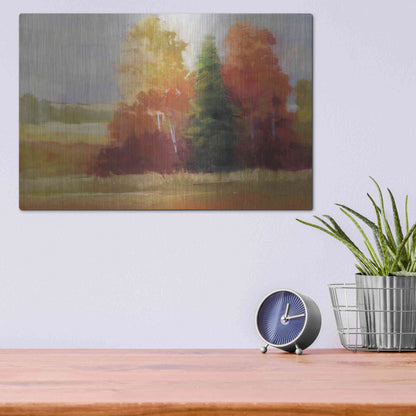 Luxe Metal Art 'Autumn Leaves' by Carol Rowan, Metal Wall Art,16x12