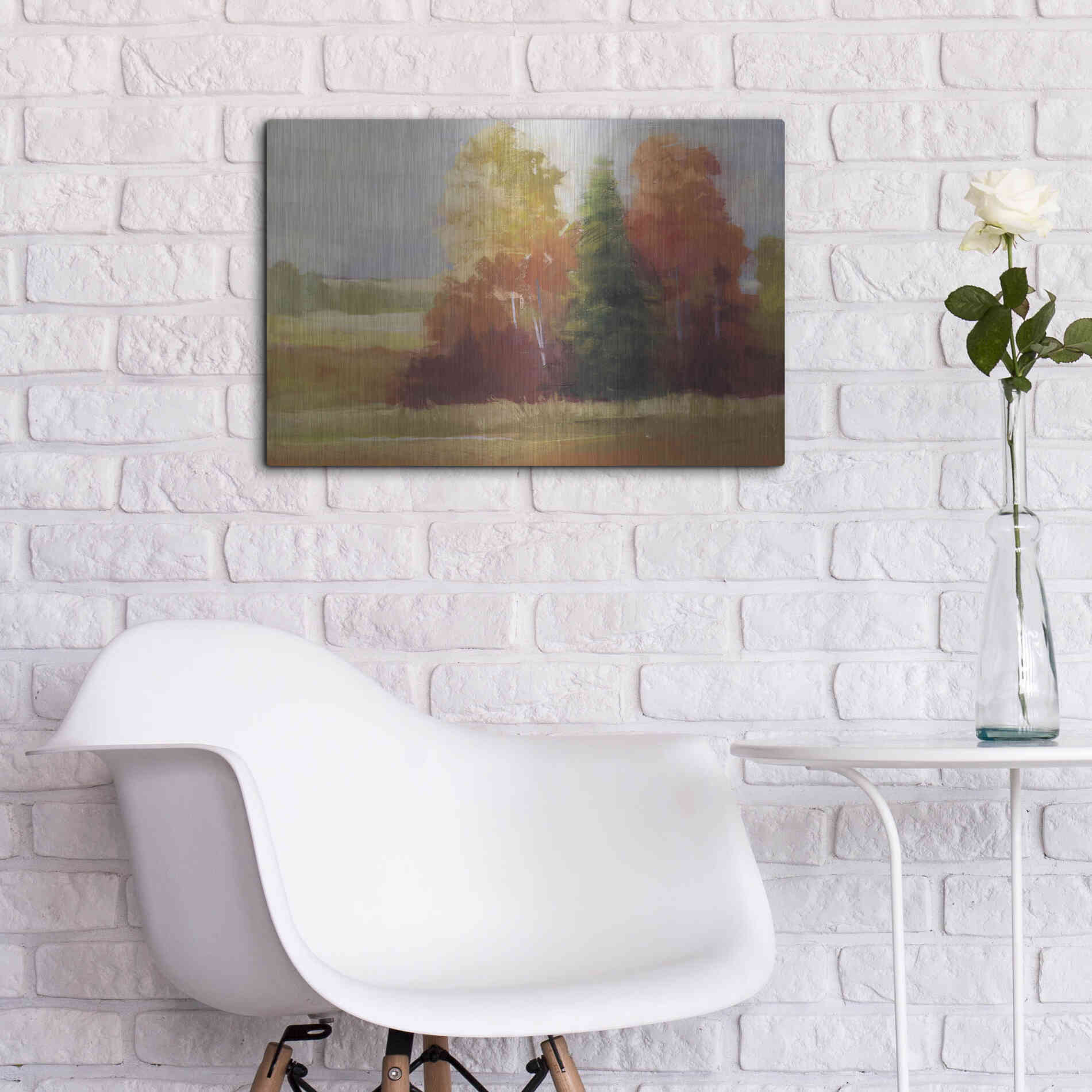 Luxe Metal Art 'Autumn Leaves' by Carol Rowan, Metal Wall Art,24x16