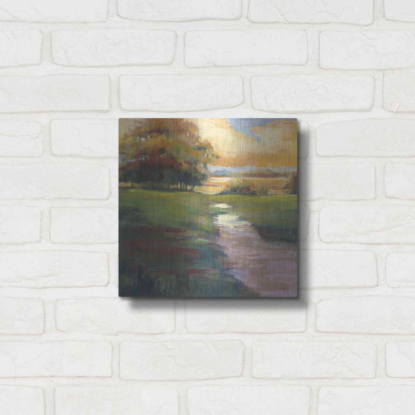 Luxe Metal Art 'Out For A Walk' by Carol Rowan, Metal Wall Art,12x12