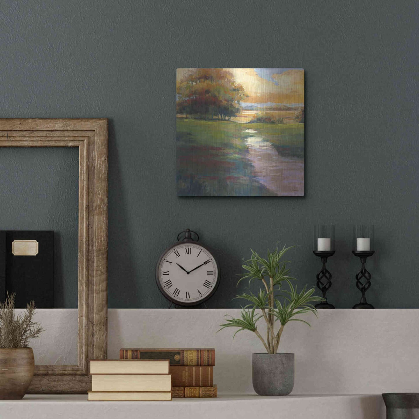 Luxe Metal Art 'Out For A Walk' by Carol Rowan, Metal Wall Art,12x12