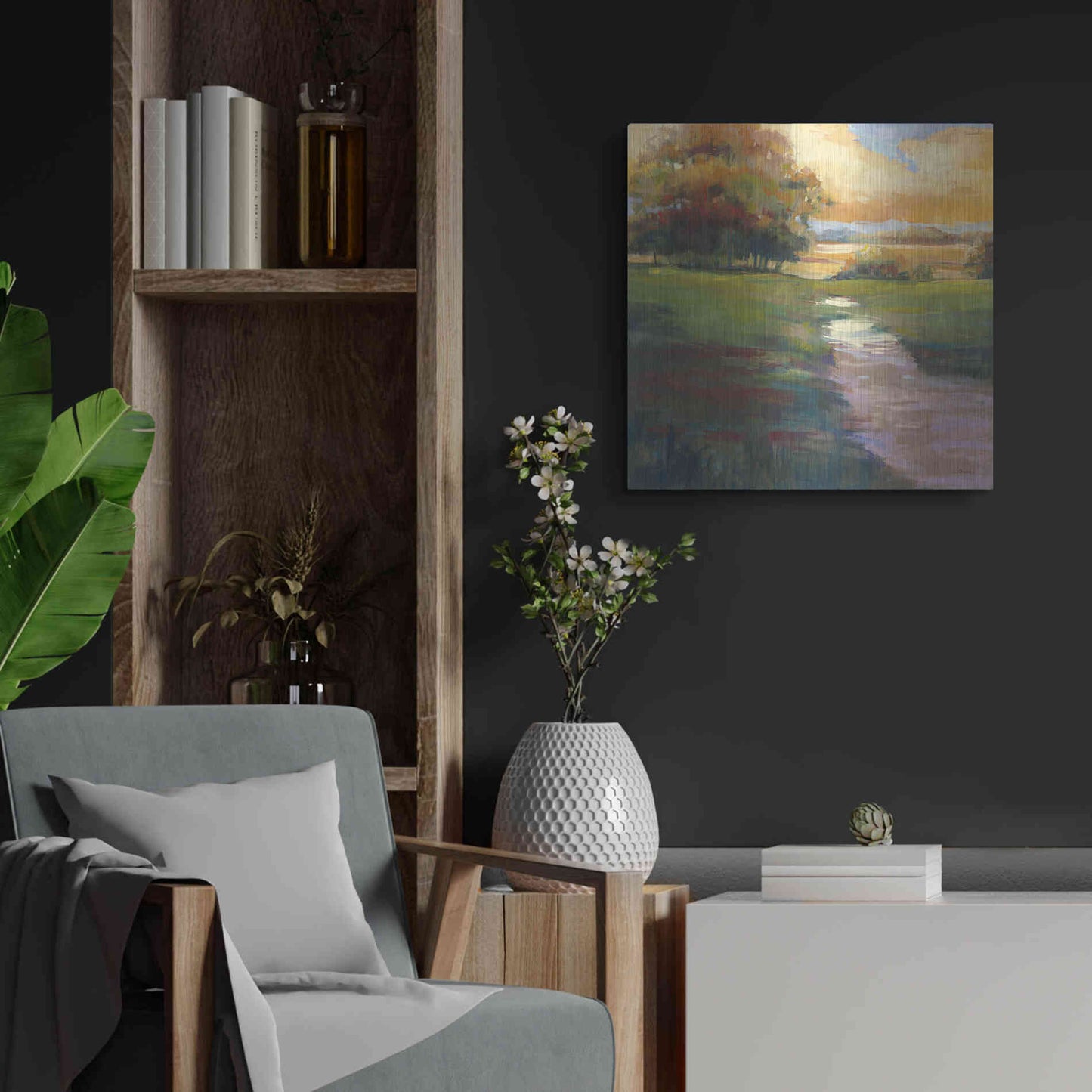 Luxe Metal Art 'Out For A Walk' by Carol Rowan, Metal Wall Art,24x24