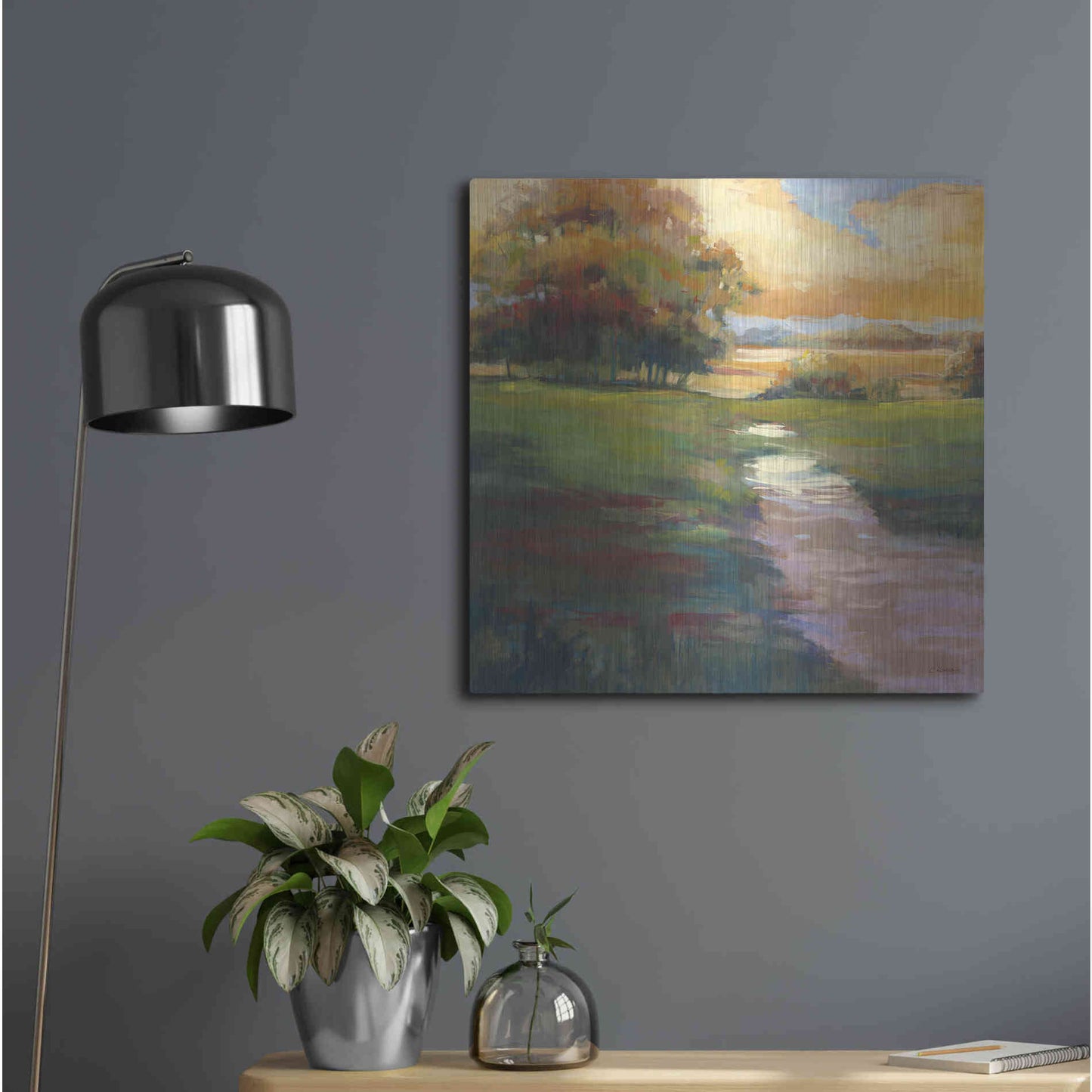 Luxe Metal Art 'Out For A Walk' by Carol Rowan, Metal Wall Art,24x24