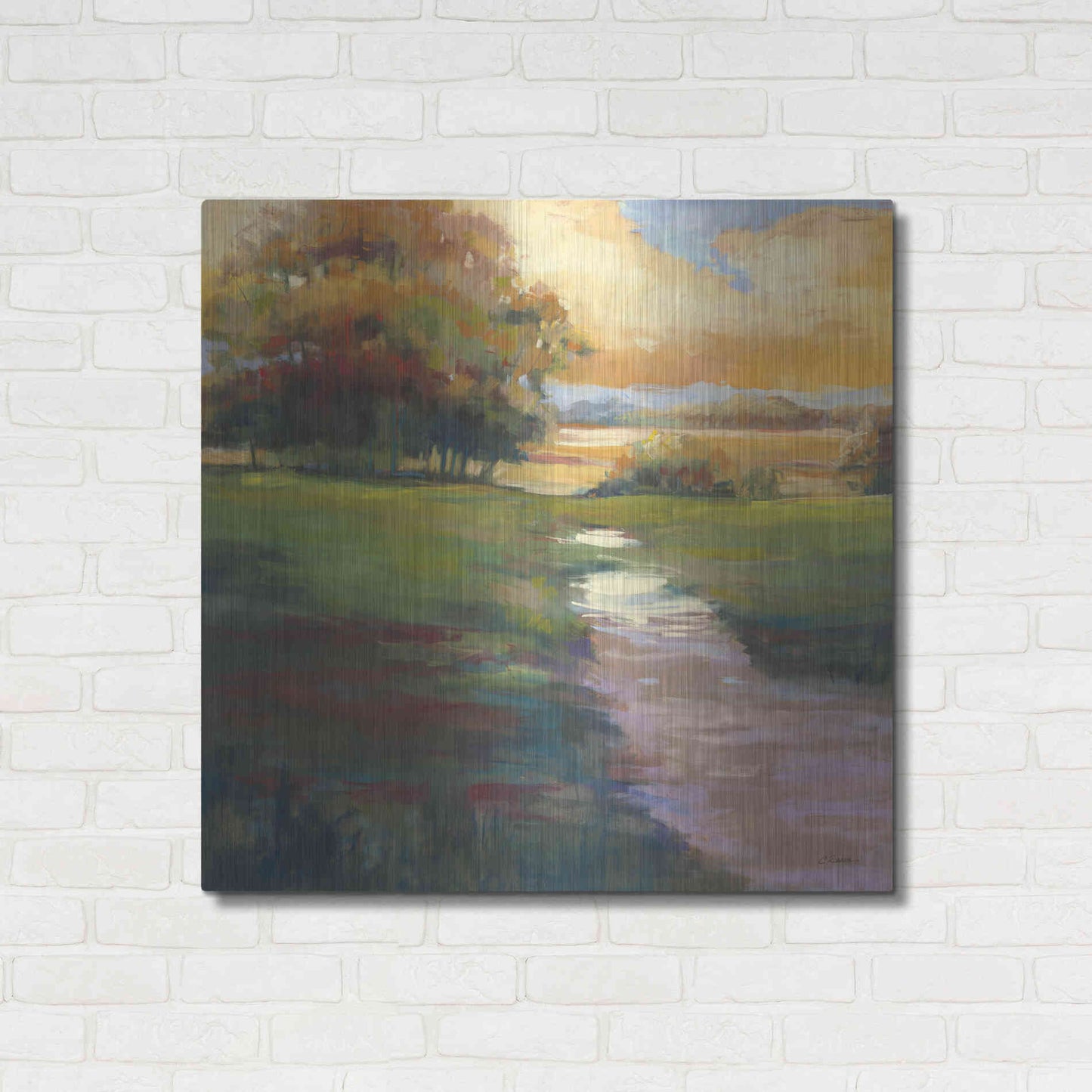 Luxe Metal Art 'Out For A Walk' by Carol Rowan, Metal Wall Art,36x36