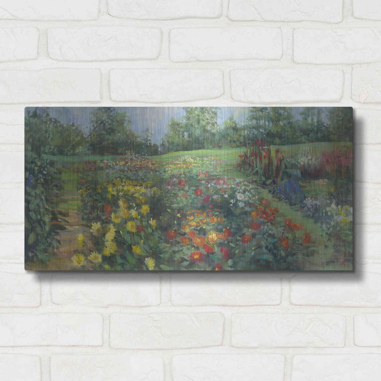 Luxe Metal Art 'The Picnic Place' by Carol Rowan, Metal Wall Art,24x12