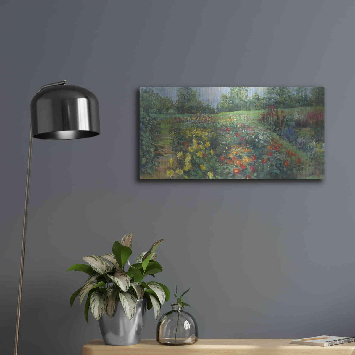 Luxe Metal Art 'The Picnic Place' by Carol Rowan, Metal Wall Art,24x12