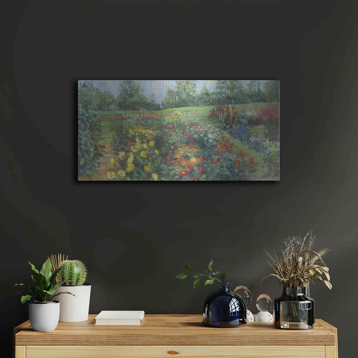 Luxe Metal Art 'The Picnic Place' by Carol Rowan, Metal Wall Art,24x12