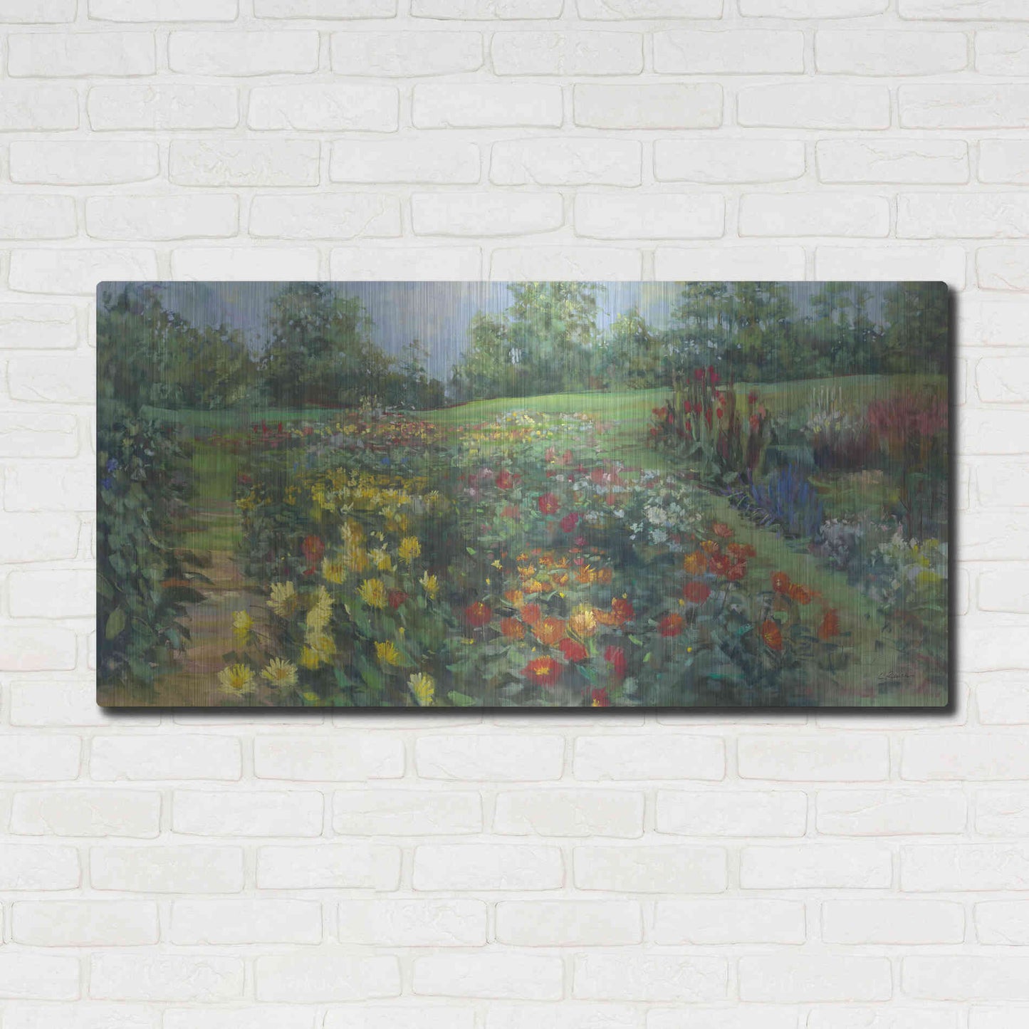 Luxe Metal Art 'The Picnic Place' by Carol Rowan, Metal Wall Art,48x24