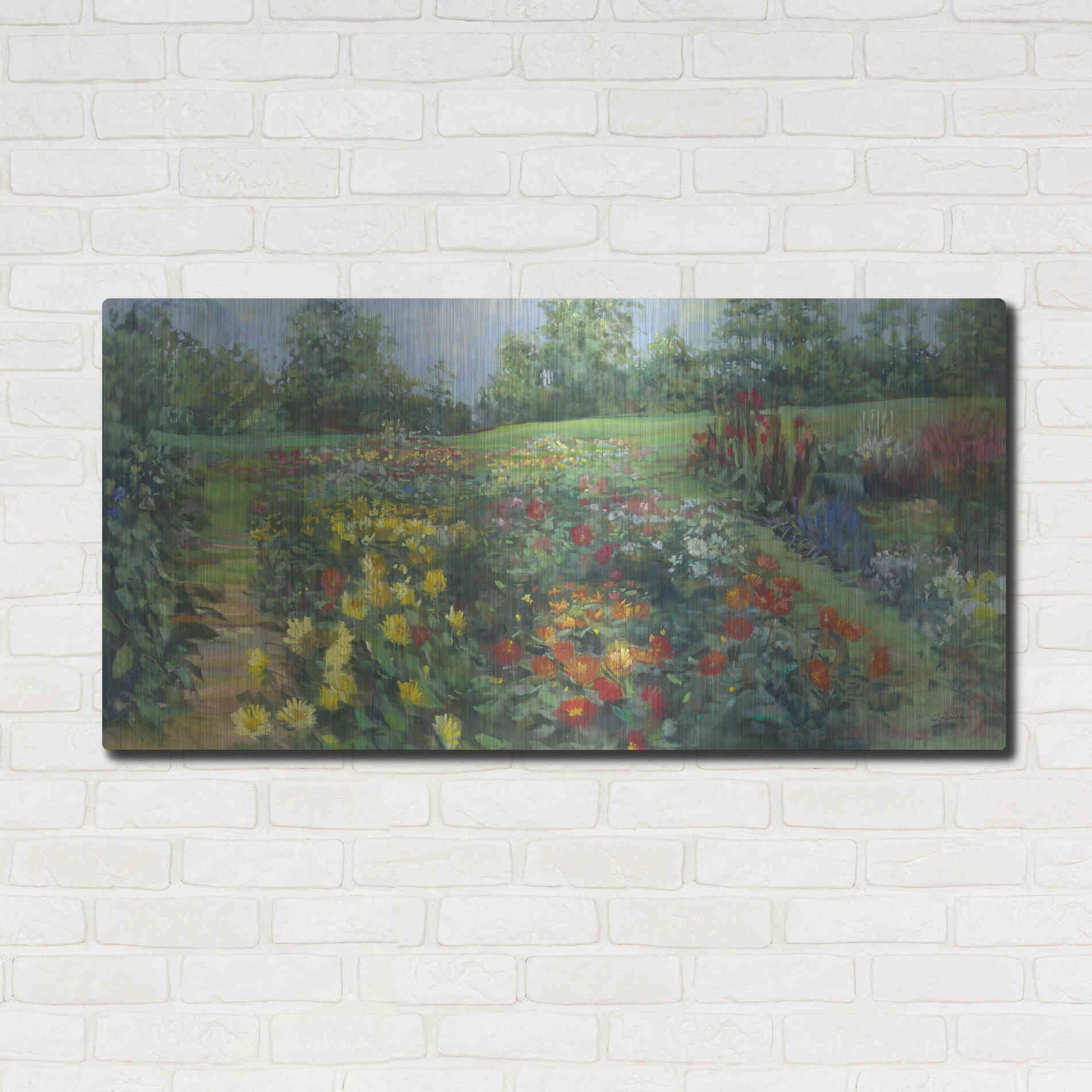 Luxe Metal Art 'The Picnic Place' by Carol Rowan, Metal Wall Art,48x24