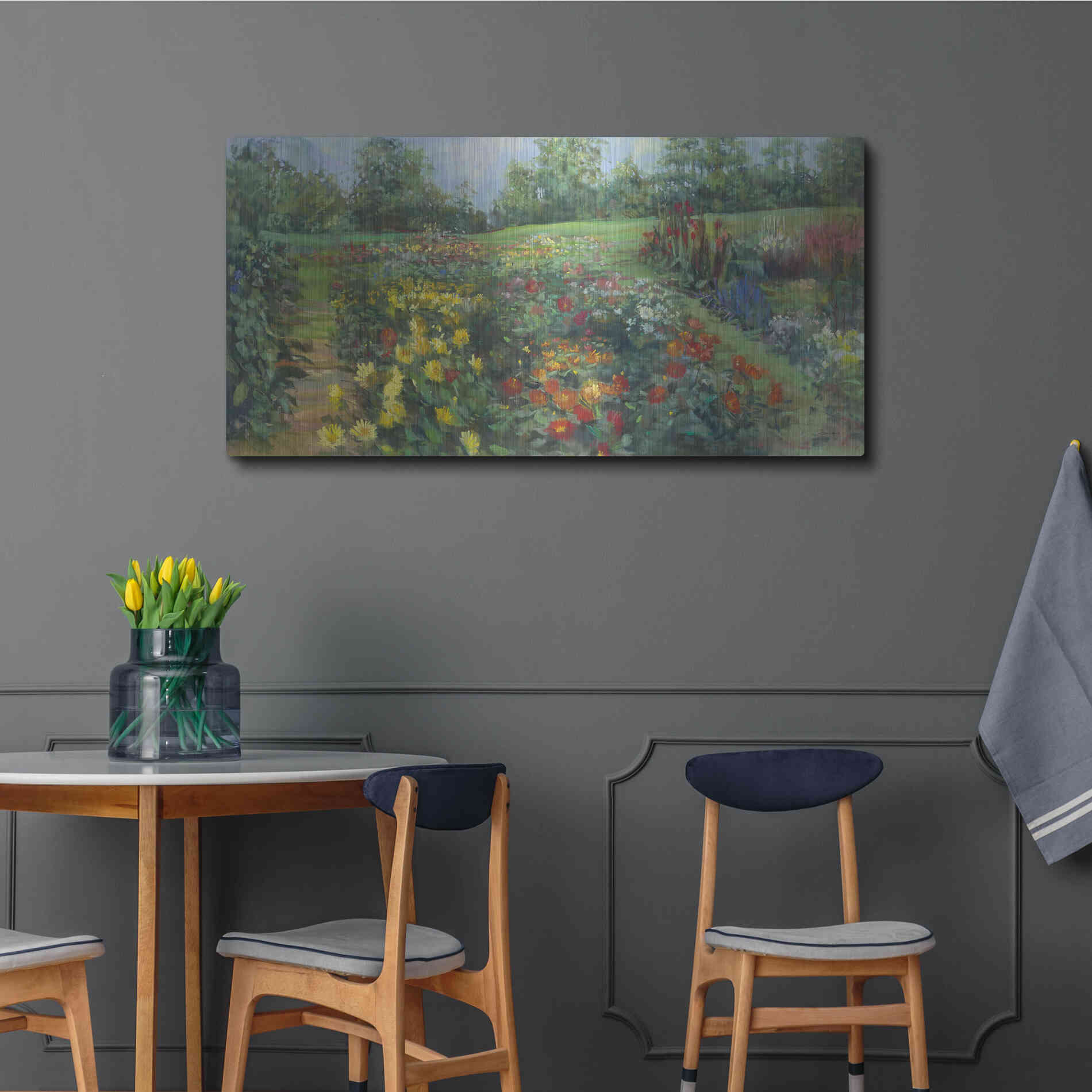 Luxe Metal Art 'The Picnic Place' by Carol Rowan, Metal Wall Art,48x24