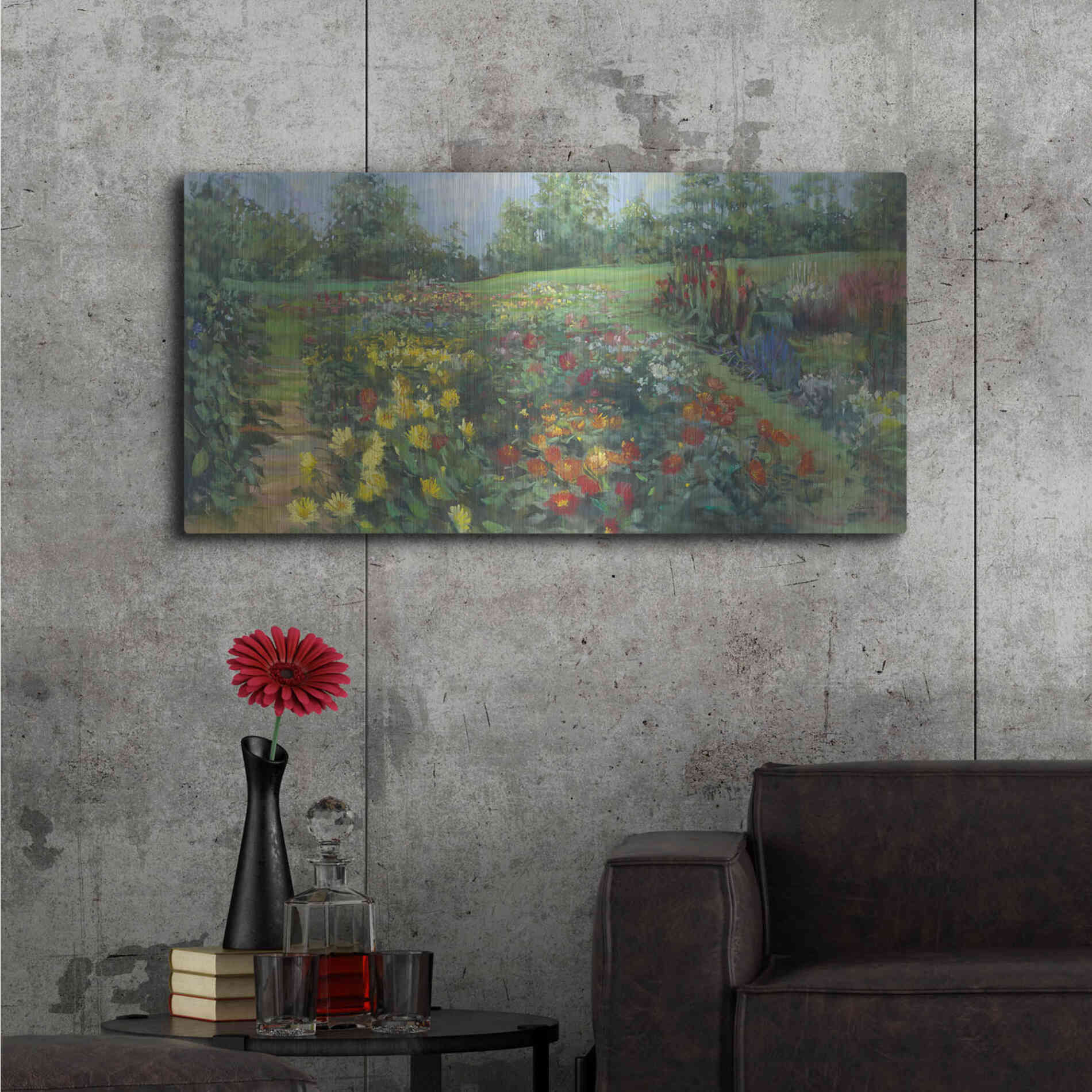 Luxe Metal Art 'The Picnic Place' by Carol Rowan, Metal Wall Art,48x24