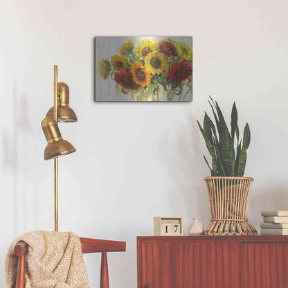 Luxe Metal Art 'Gathering Sun Crop On Wood' by Carol Rowan, Metal Wall Art,24x16