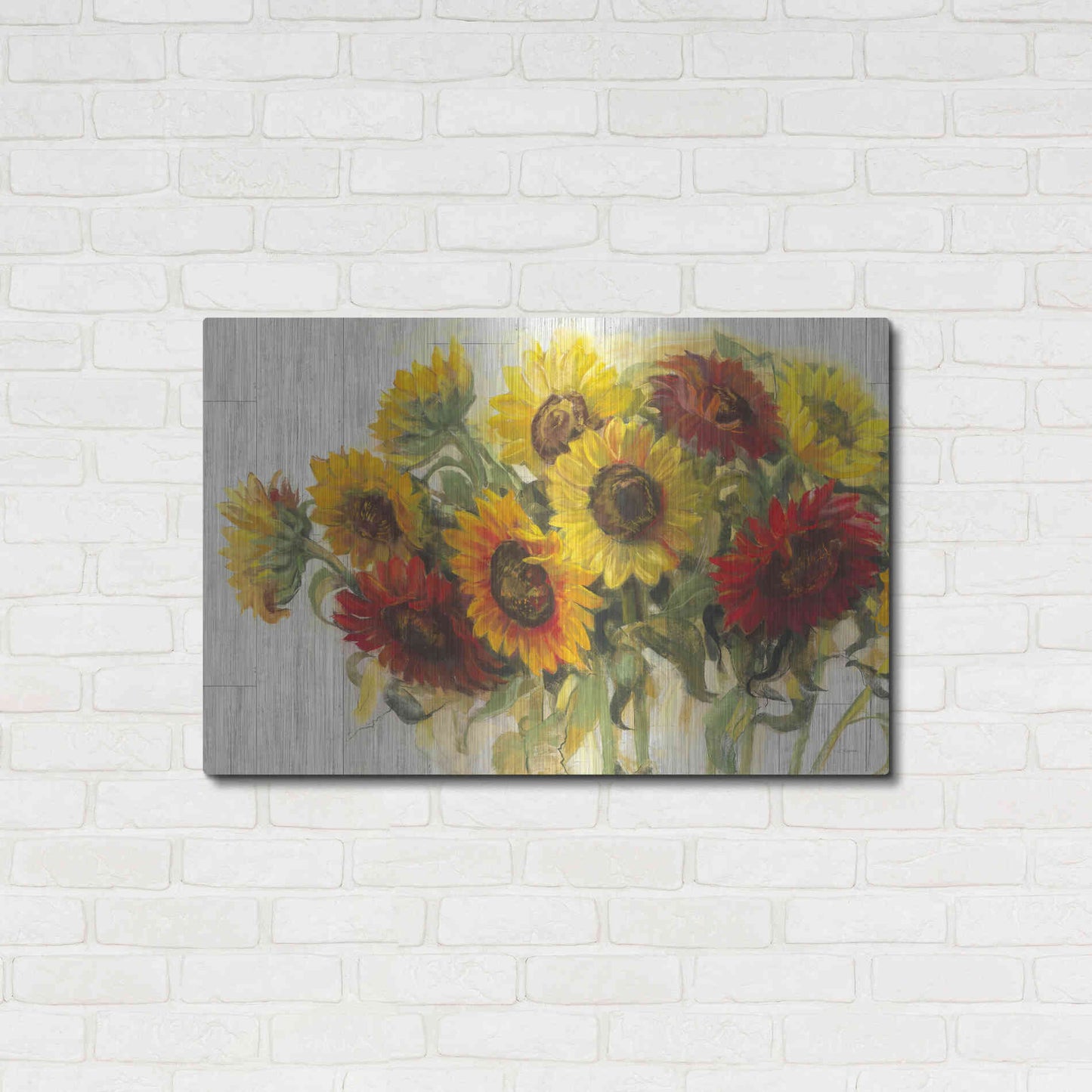 Luxe Metal Art 'Gathering Sun Crop On Wood' by Carol Rowan, Metal Wall Art,36x24