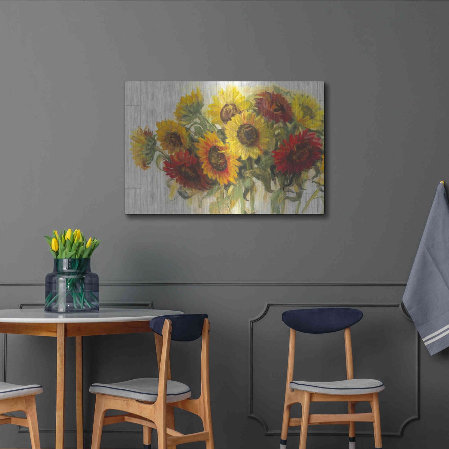 Luxe Metal Art 'Gathering Sun Crop On Wood' by Carol Rowan, Metal Wall Art,36x24