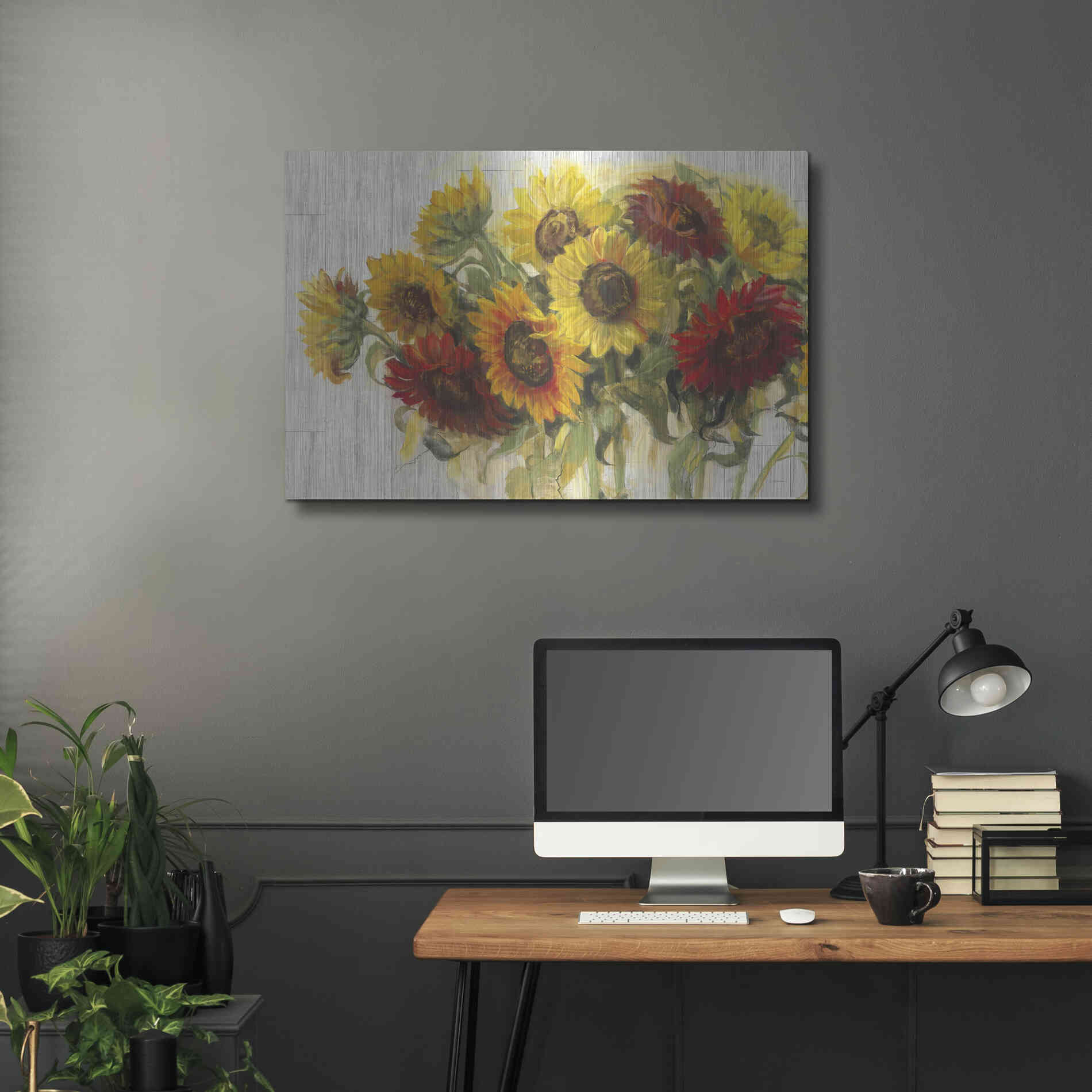 Luxe Metal Art 'Gathering Sun Crop On Wood' by Carol Rowan, Metal Wall Art,36x24