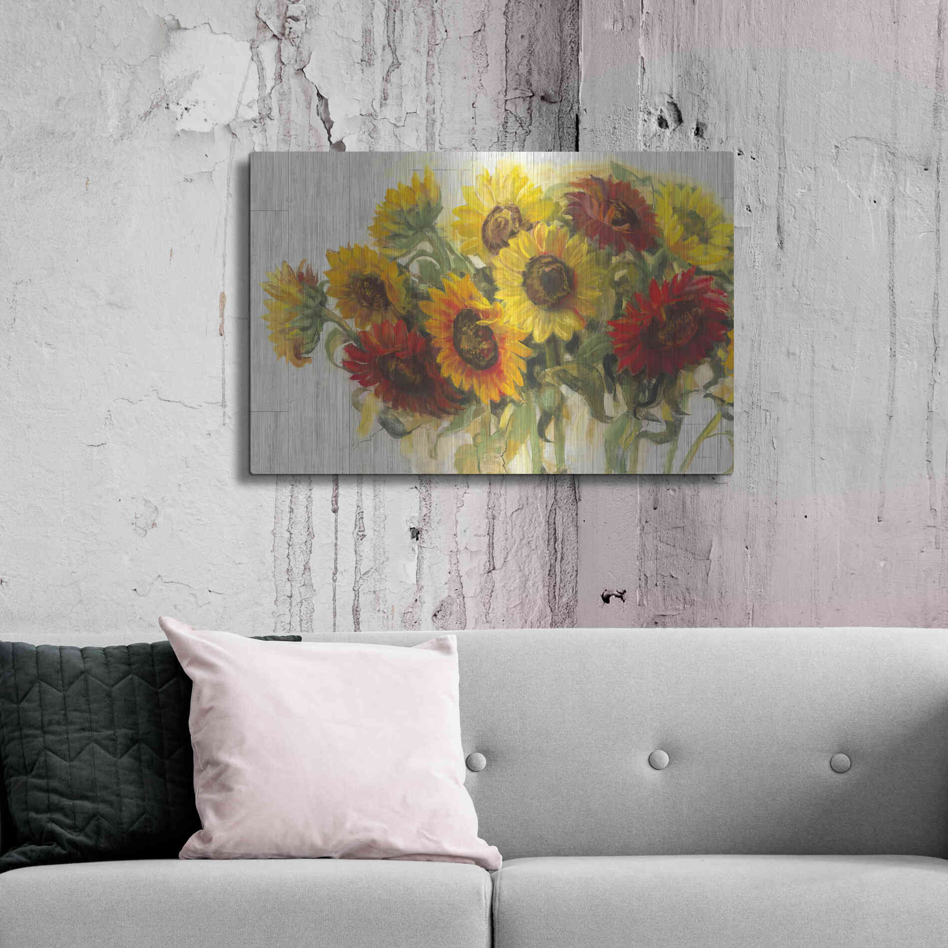 Luxe Metal Art 'Gathering Sun Crop On Wood' by Carol Rowan, Metal Wall Art,36x24