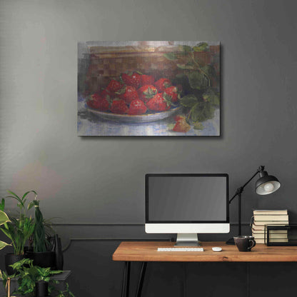 Luxe Metal Art 'Plate Of Strawberries' by Carol Rowan, Metal Wall Art,36x24