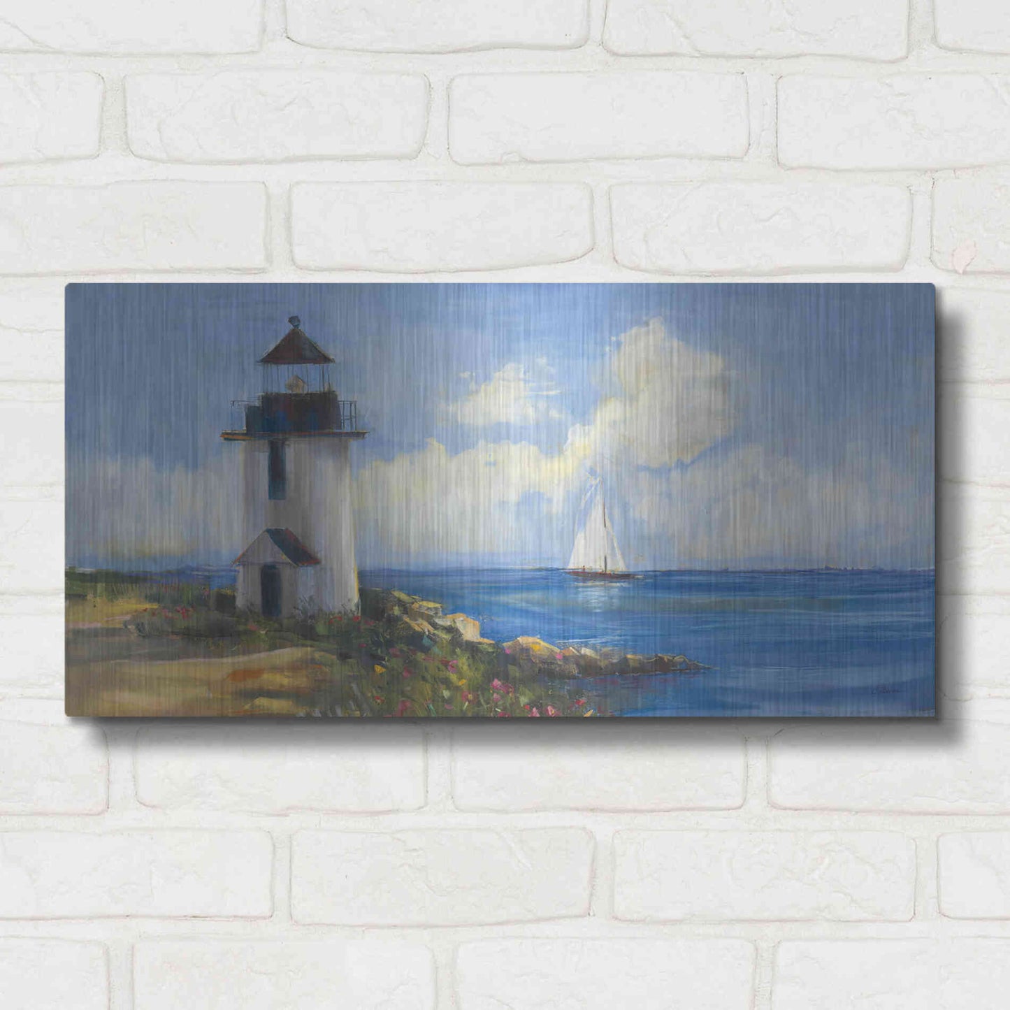 Luxe Metal Art 'Sunday Morning Sail V2' by Carol Rowan, Metal Wall Art,24x12