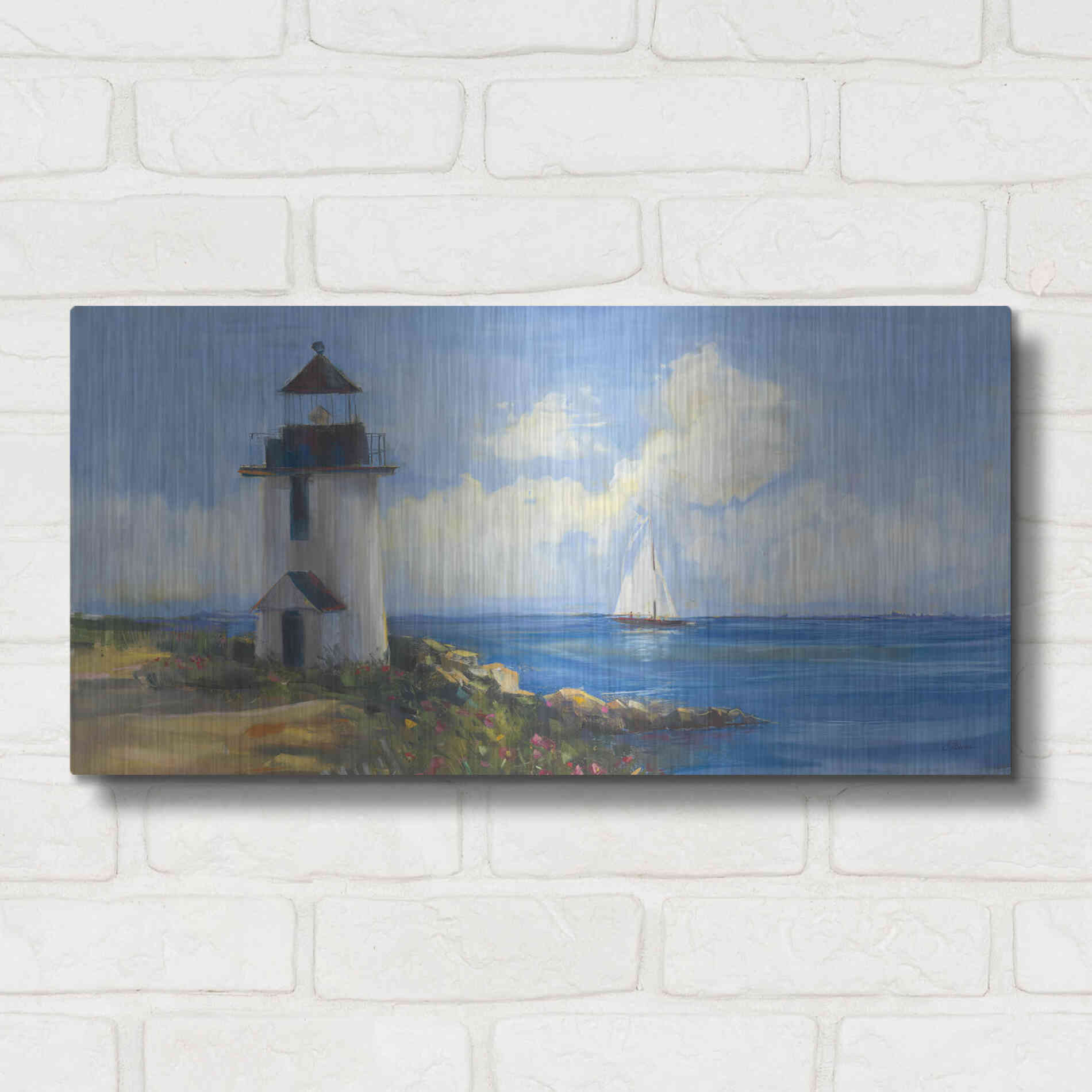 Luxe Metal Art 'Sunday Morning Sail V2' by Carol Rowan, Metal Wall Art,24x12