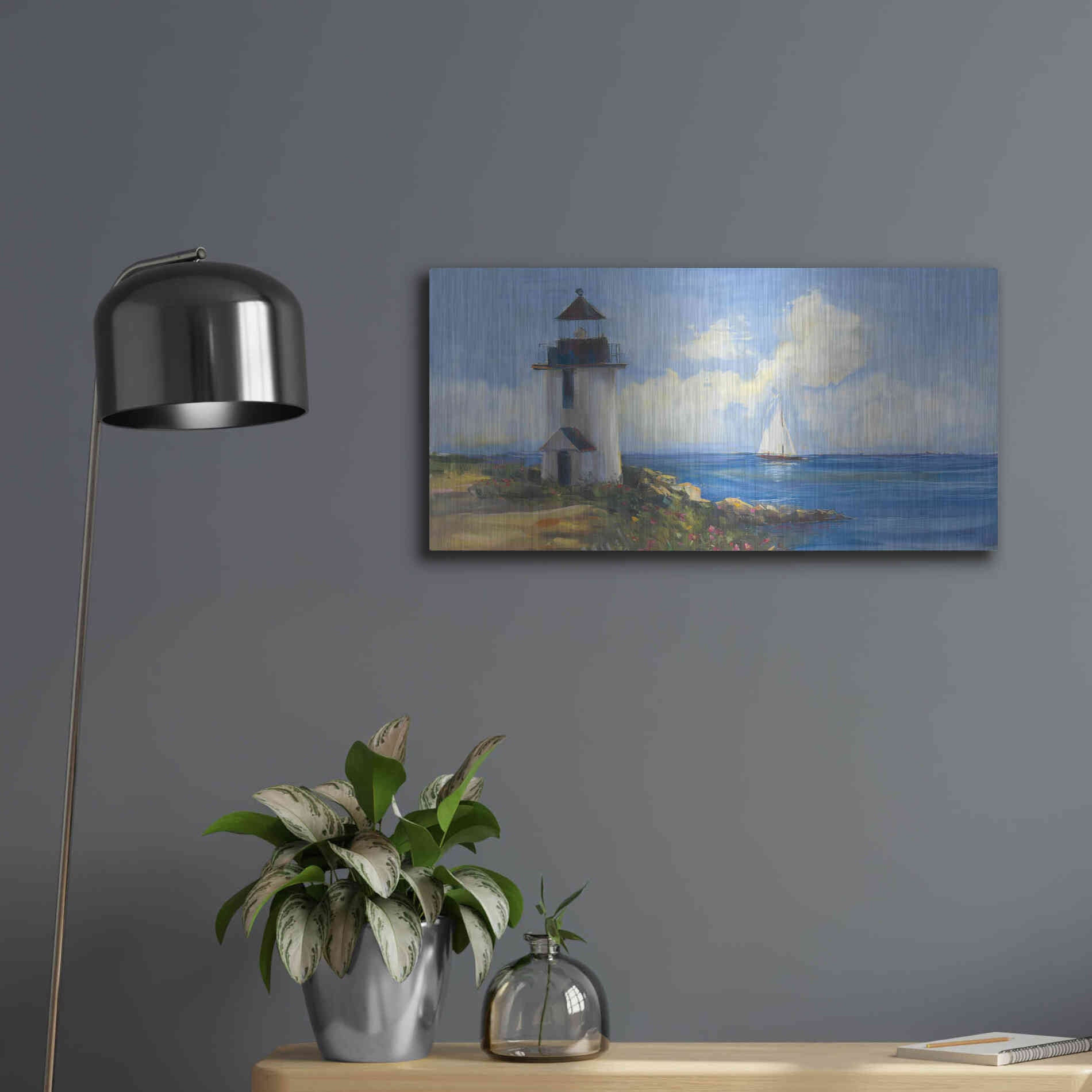 Luxe Metal Art 'Sunday Morning Sail V2' by Carol Rowan, Metal Wall Art,24x12