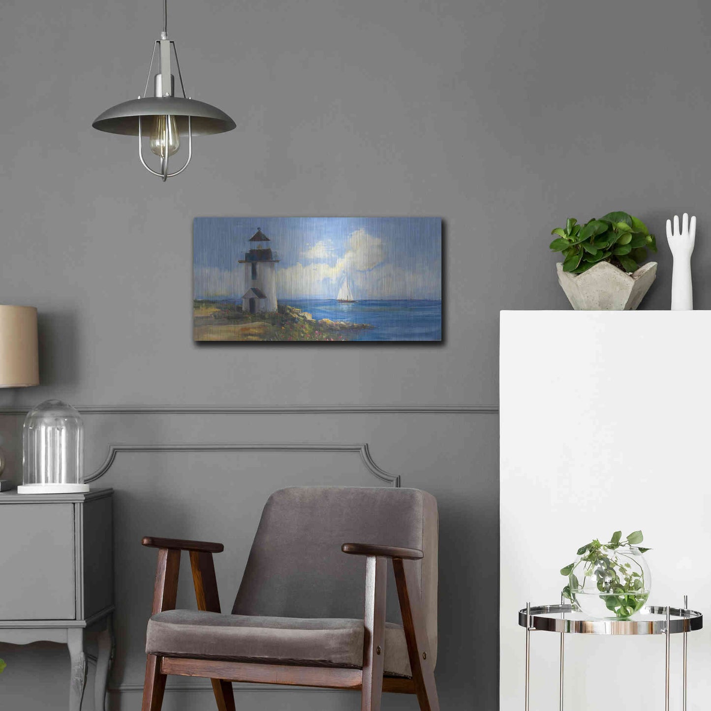 Luxe Metal Art 'Sunday Morning Sail V2' by Carol Rowan, Metal Wall Art,24x12