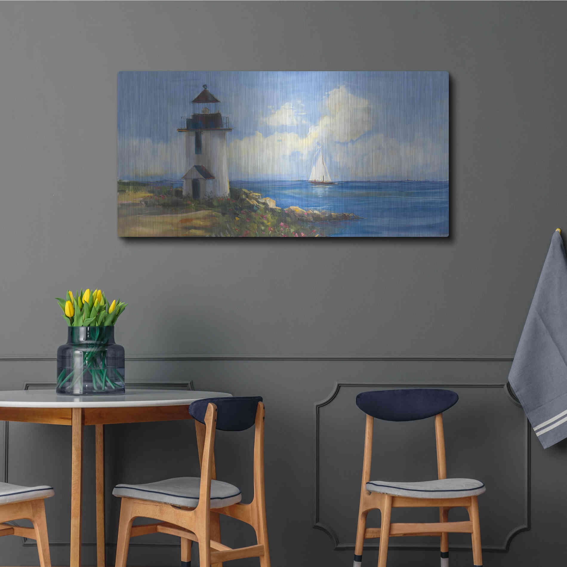 Luxe Metal Art 'Sunday Morning Sail V2' by Carol Rowan, Metal Wall Art,48x24