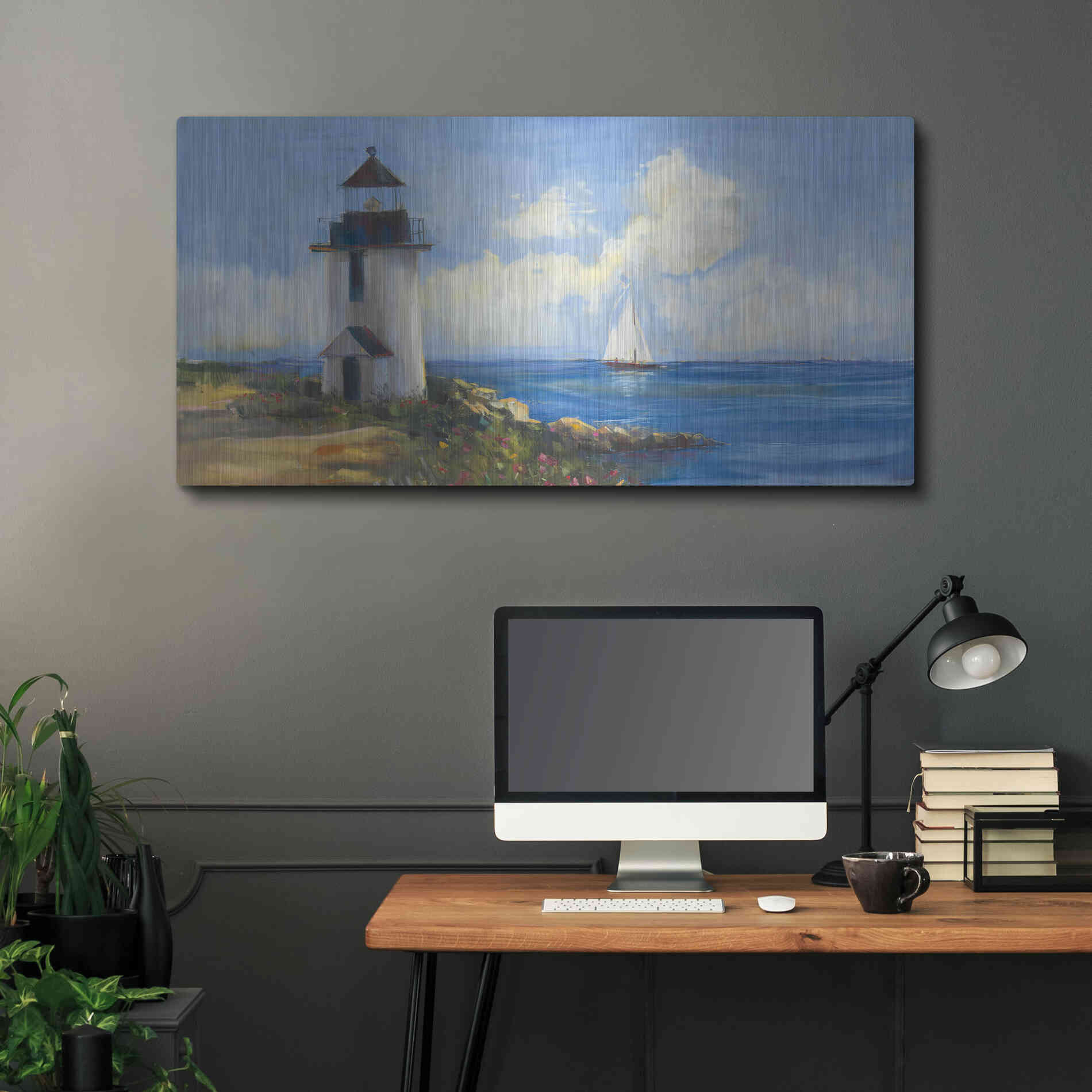 Luxe Metal Art 'Sunday Morning Sail V2' by Carol Rowan, Metal Wall Art,48x24