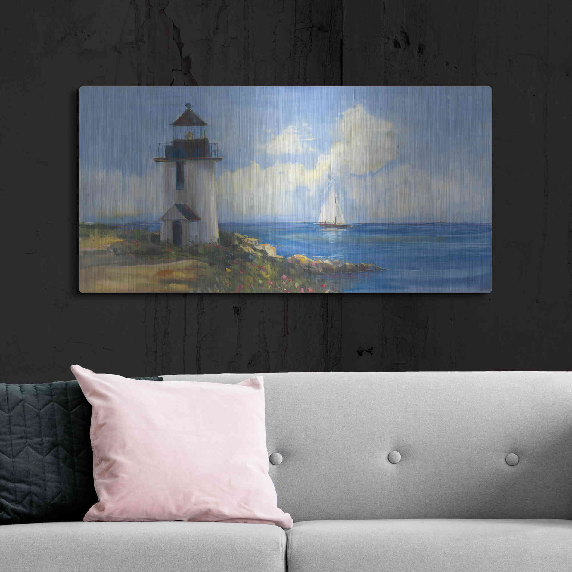 Luxe Metal Art 'Sunday Morning Sail V2' by Carol Rowan, Metal Wall Art,48x24
