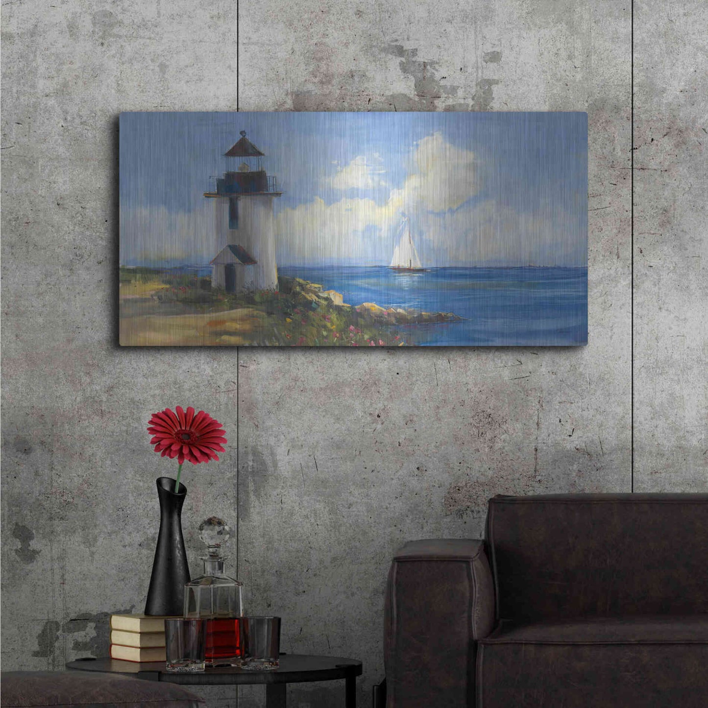 Luxe Metal Art 'Sunday Morning Sail V2' by Carol Rowan, Metal Wall Art,48x24