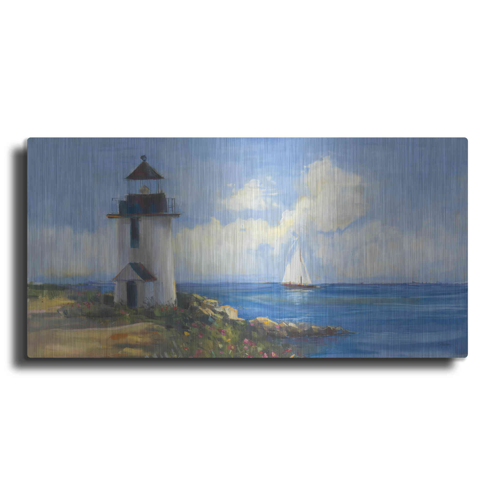 Luxe Metal Art 'Sunday Morning Sail V2' by Carol Rowan, Metal Wall Art