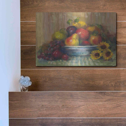 Luxe Metal Art 'Fruit Basket' by Carol Rowan, Metal Wall Art,16x12