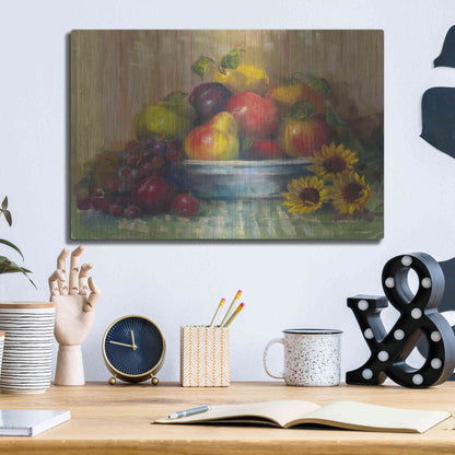 Luxe Metal Art 'Fruit Basket' by Carol Rowan, Metal Wall Art,16x12