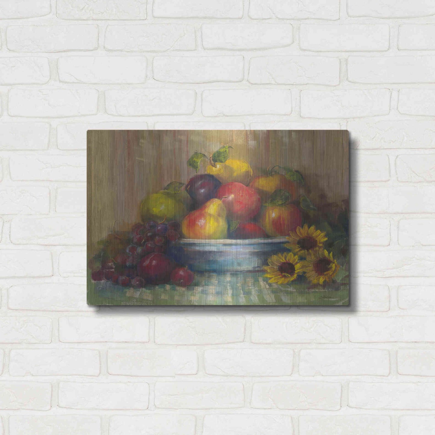 Luxe Metal Art 'Fruit Basket' by Carol Rowan, Metal Wall Art,24x16