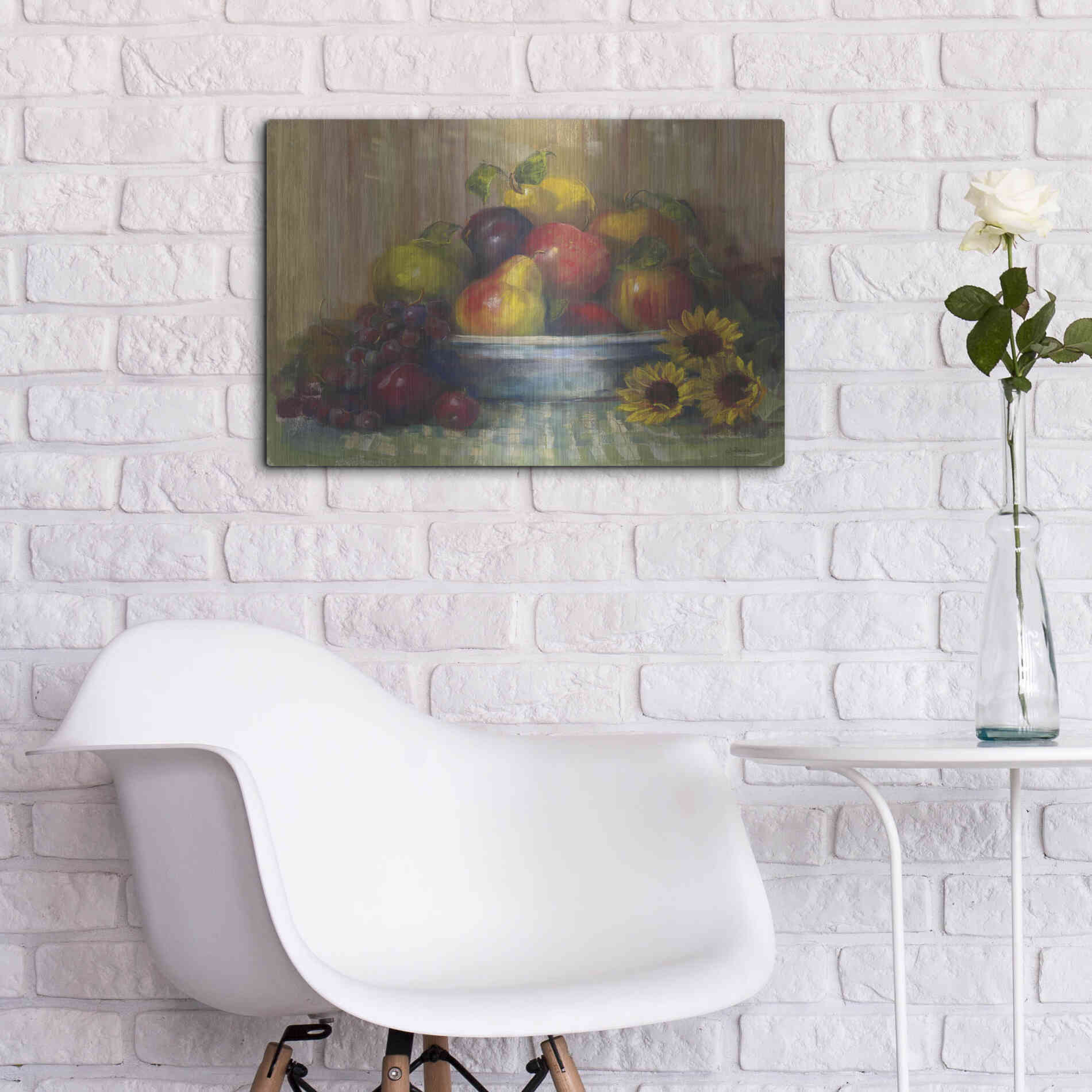 Luxe Metal Art 'Fruit Basket' by Carol Rowan, Metal Wall Art,24x16