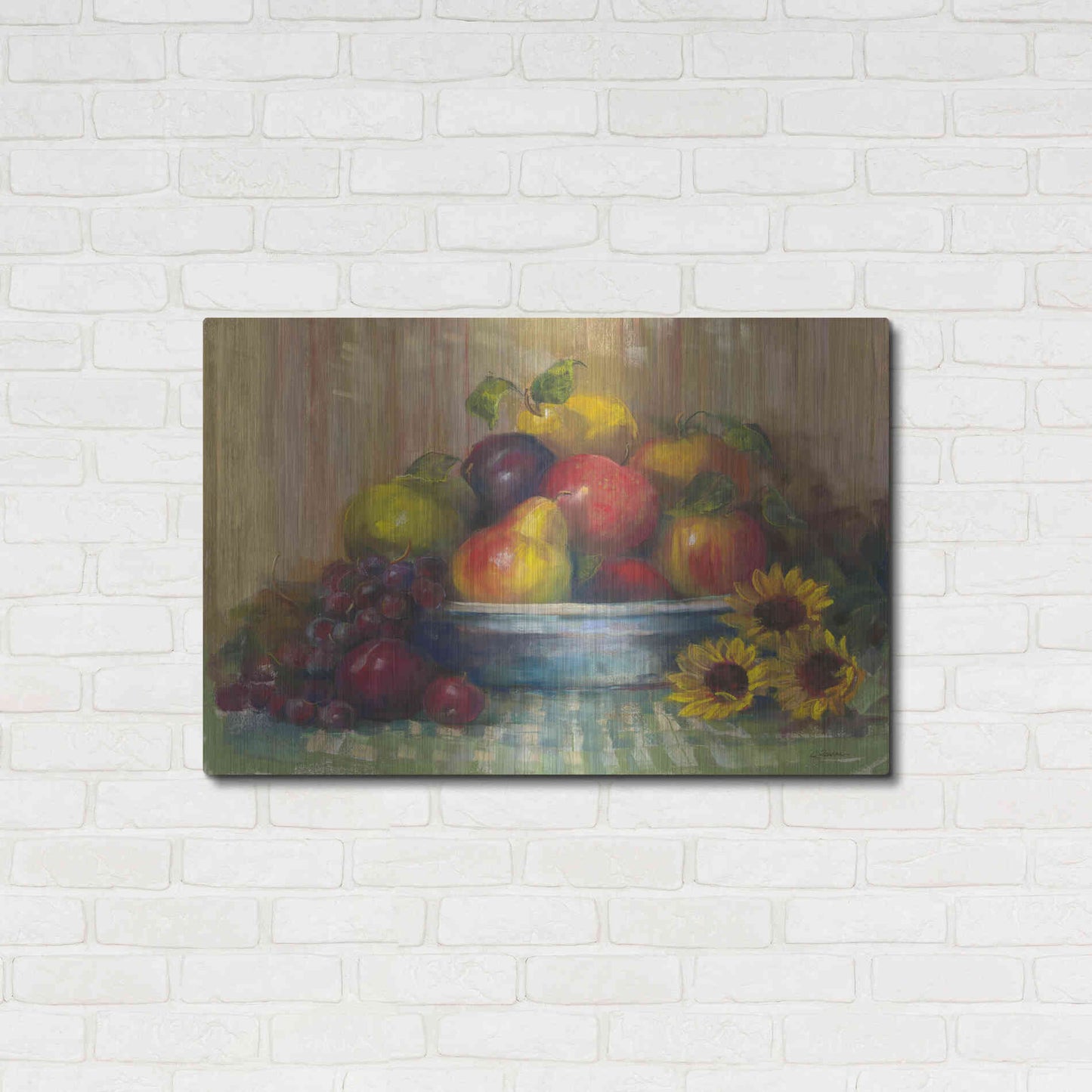 Luxe Metal Art 'Fruit Basket' by Carol Rowan, Metal Wall Art,36x24