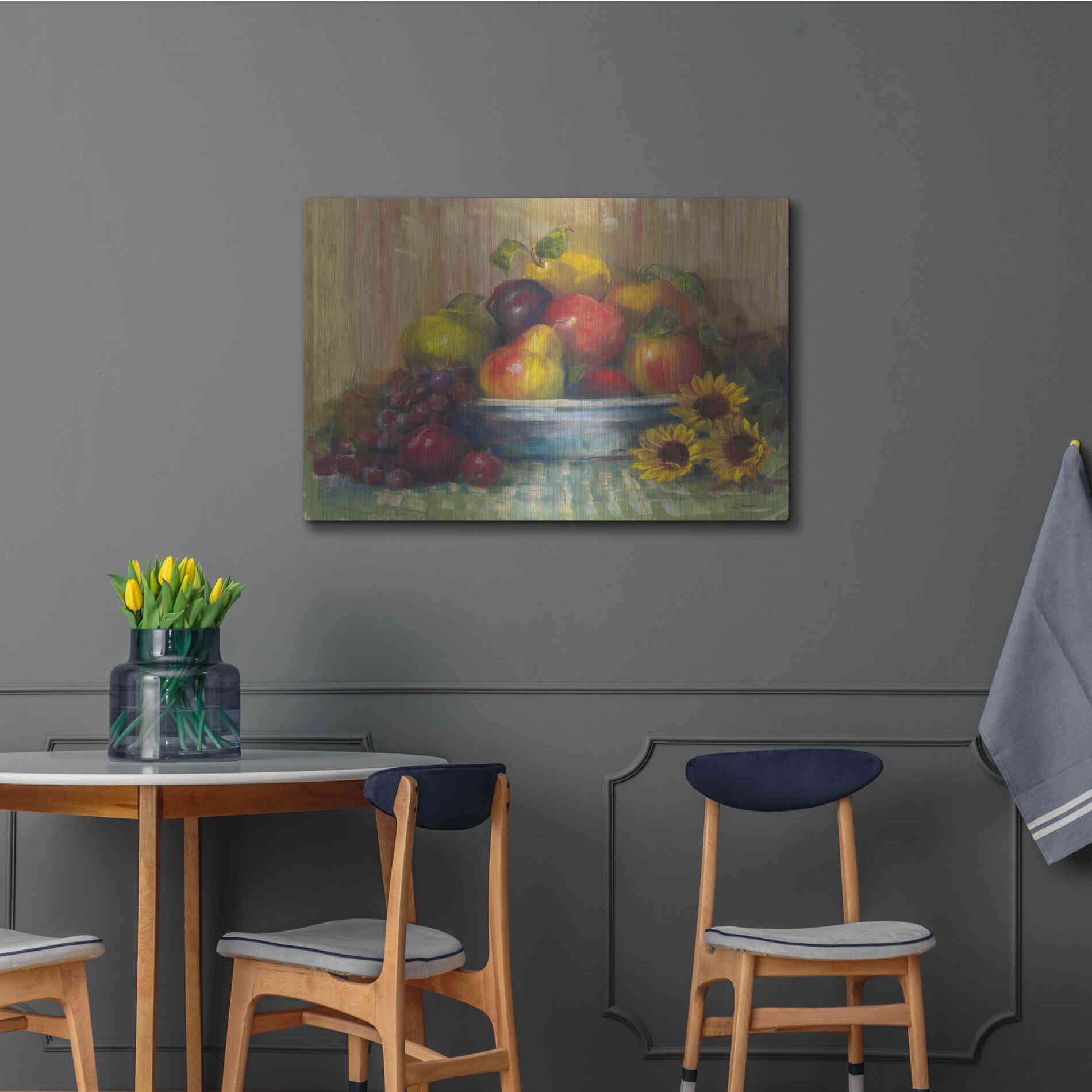 Luxe Metal Art 'Fruit Basket' by Carol Rowan, Metal Wall Art,36x24