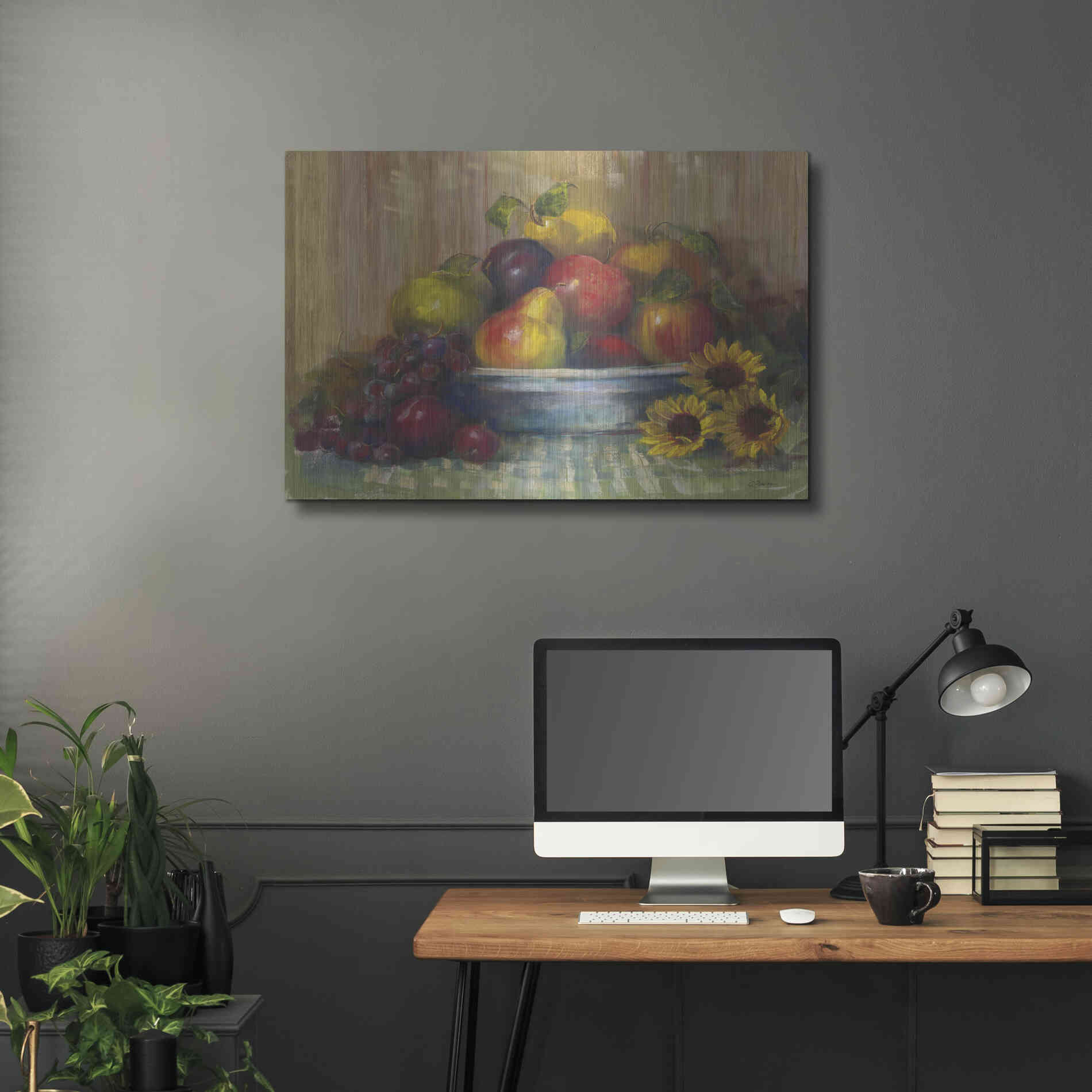 Luxe Metal Art 'Fruit Basket' by Carol Rowan, Metal Wall Art,36x24