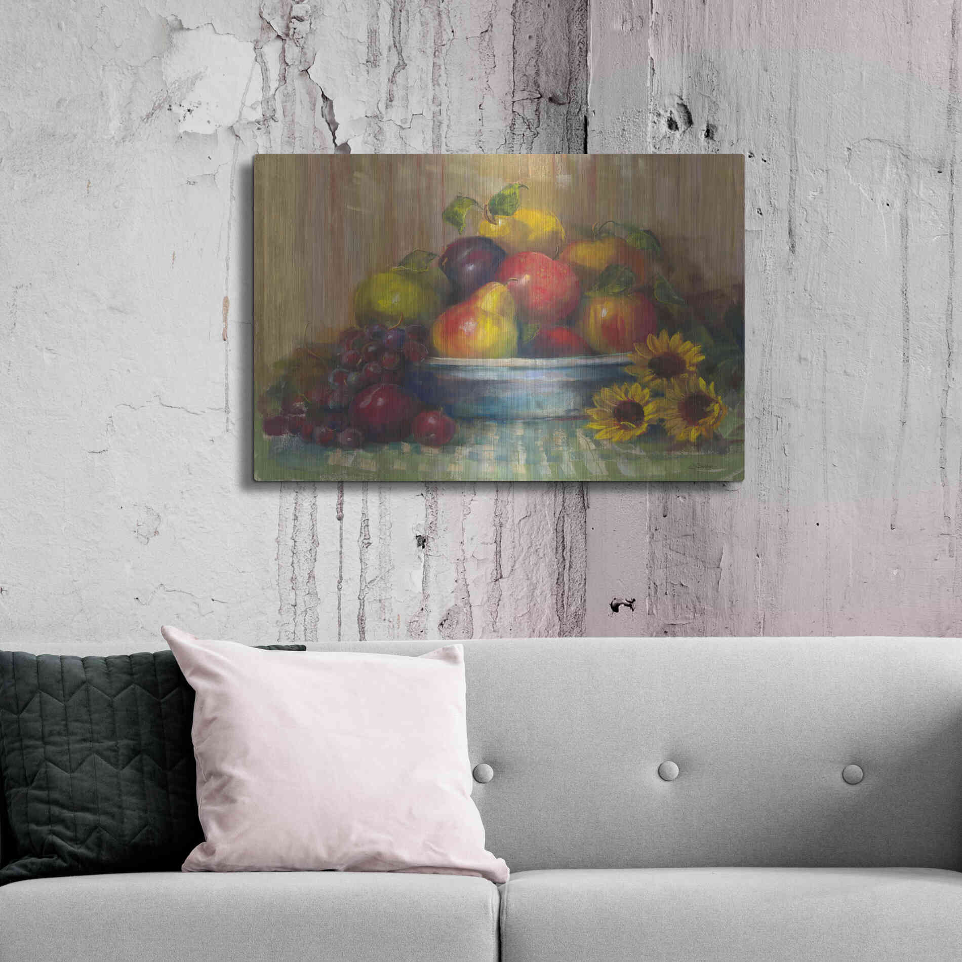 Luxe Metal Art 'Fruit Basket' by Carol Rowan, Metal Wall Art,36x24