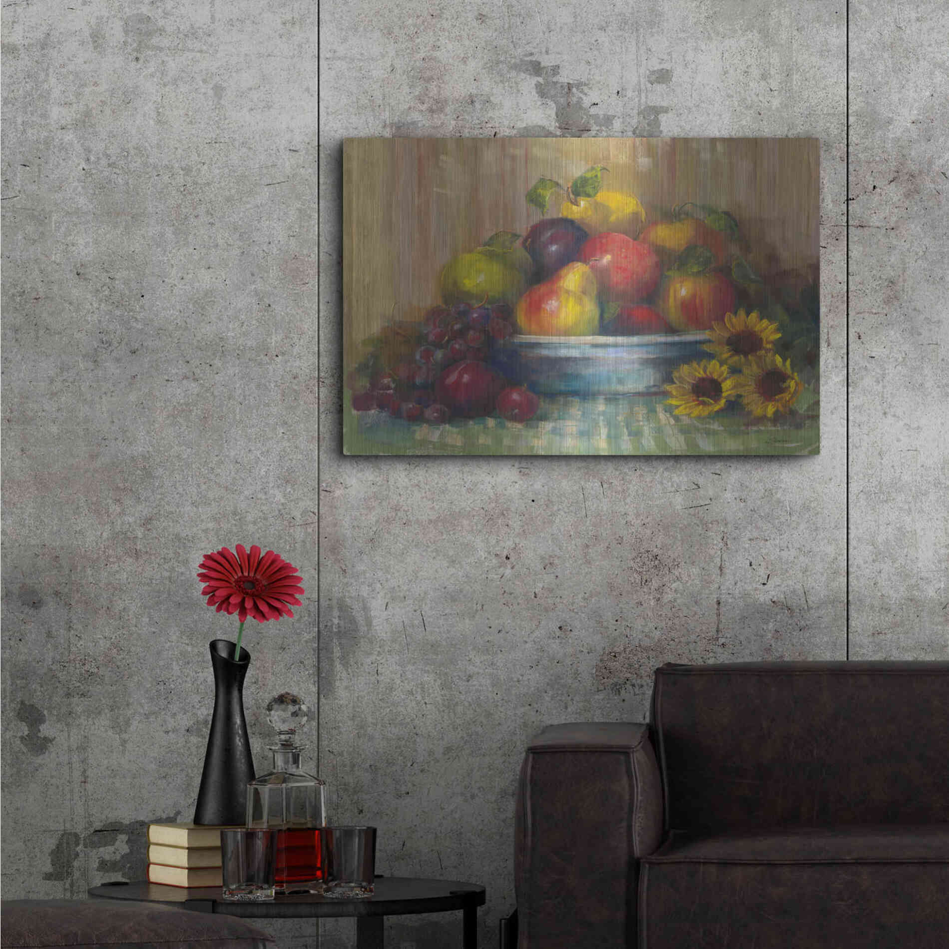 Luxe Metal Art 'Fruit Basket' by Carol Rowan, Metal Wall Art,36x24