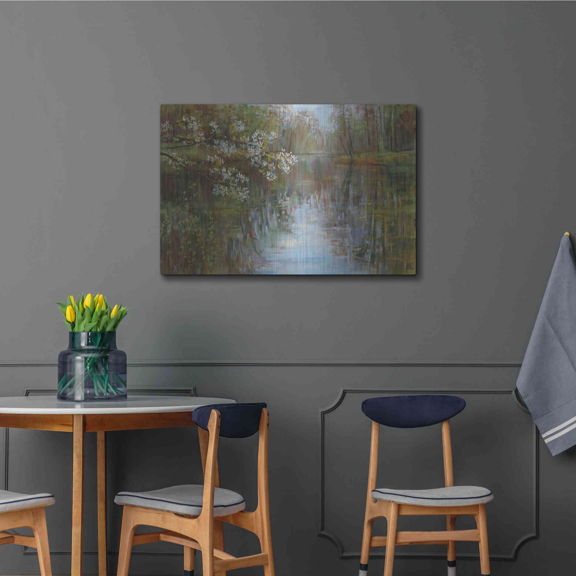 Luxe Metal Art 'Spring Reflection' by Carol Rowan, Metal Wall Art,36x24